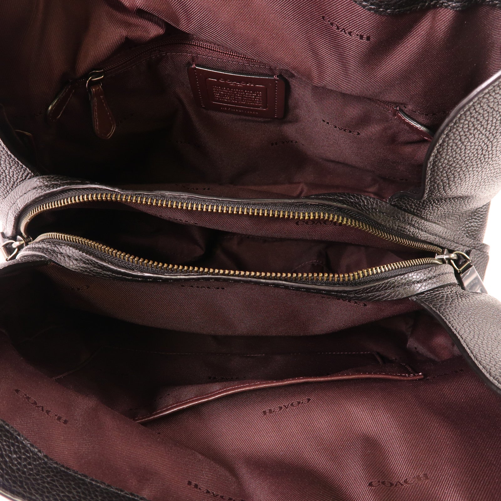 COACH 牛皮皮革Shoulder Bag銀扣肩背袋