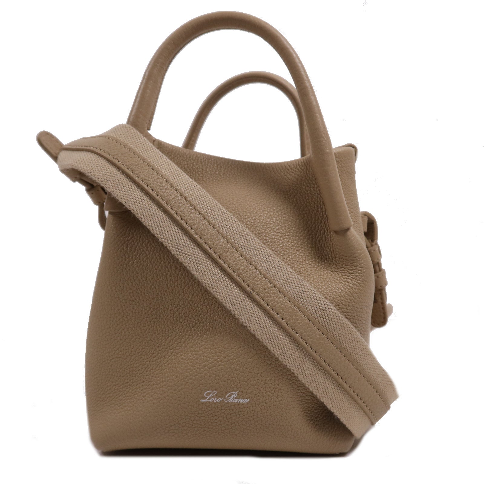 Loro Piana 牛皮皮革Micro Bale銀扣肩背袋