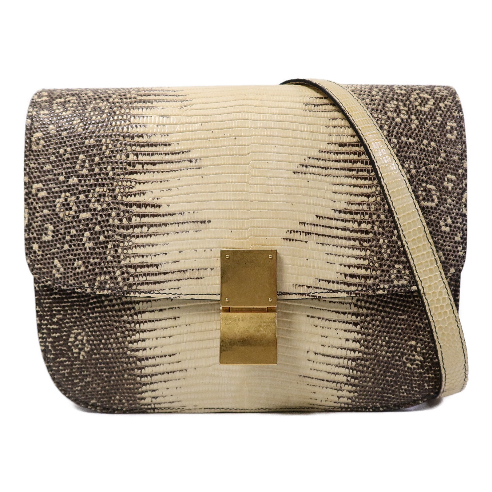 CELINE 蜥蝪皮革Classic Box M肩背袋