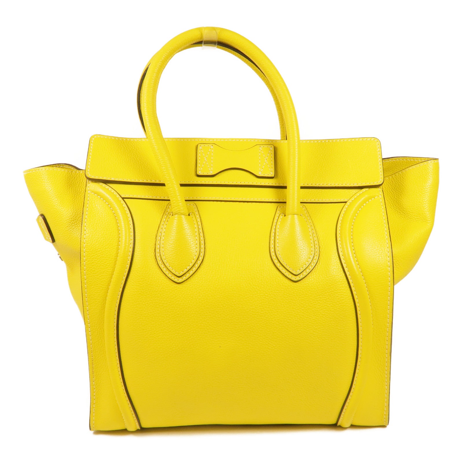 CELINE 牛皮皮革Mini Luggage銀扣手挽袋