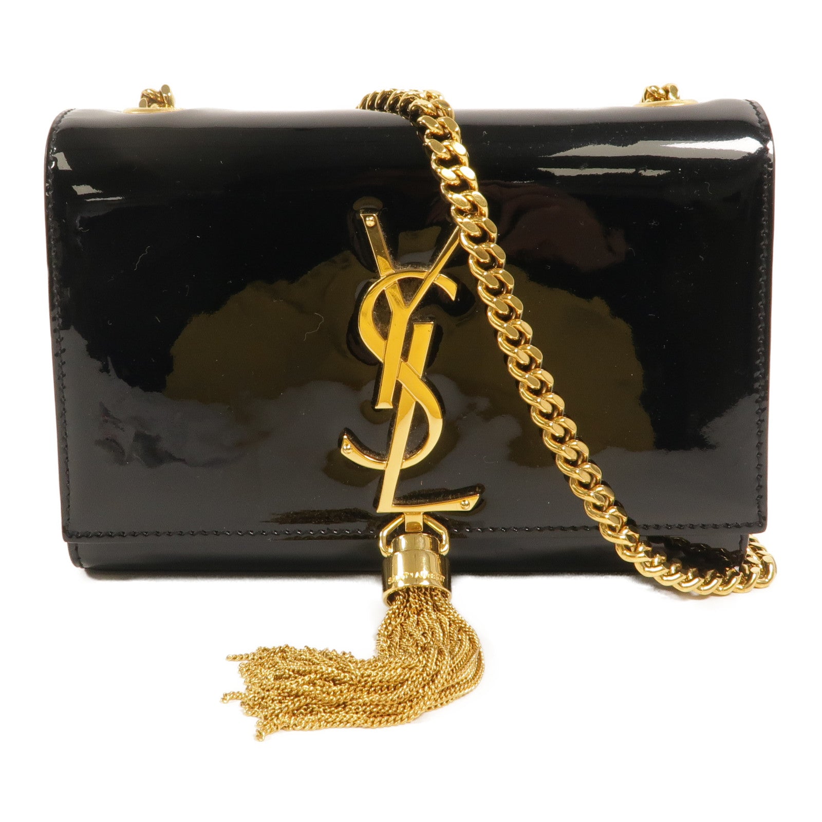 SAINT LAURENT 漆皮皮革Kate Small鏈帶肩背袋