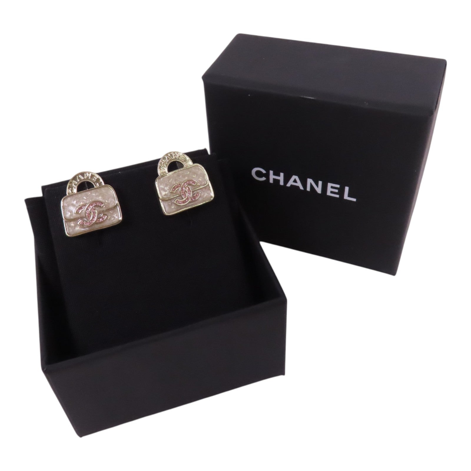 CHANEL 金屬/水鑽Earrings金扣耳環