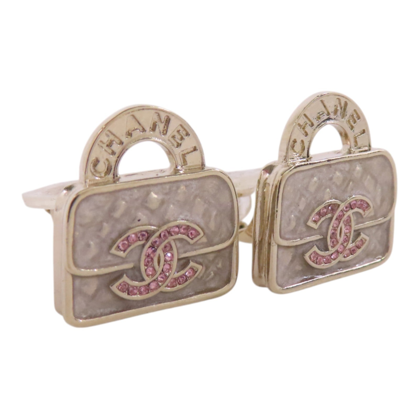 CHANEL 金屬/水鑽Earrings金扣耳環