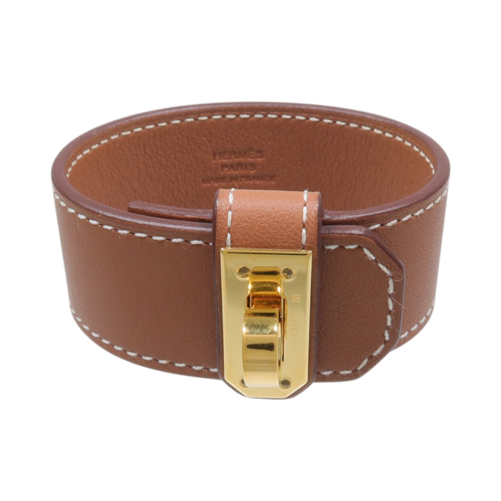 HERMES Swift皮革Kelly Twist Bracelet手鏈Gold