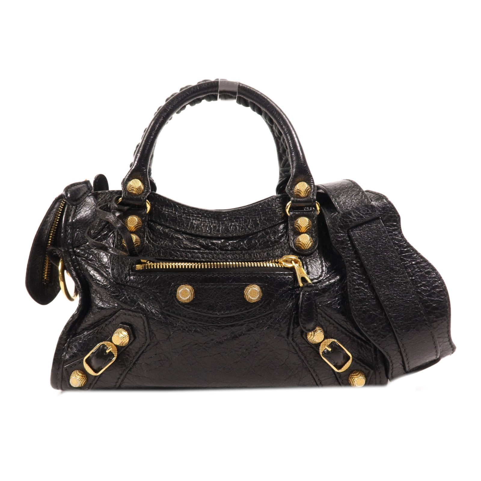 BALENCIAGA 牛皮皮革Mini City金扣手挽肩背兩用袋