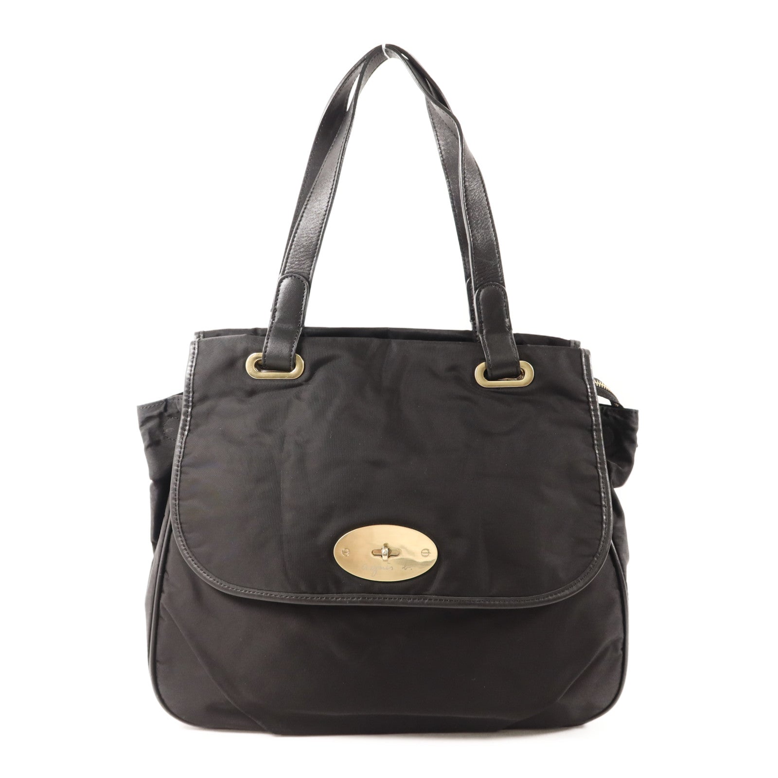 agnes b. 尼龍Shoulder Bag銀扣肩背袋