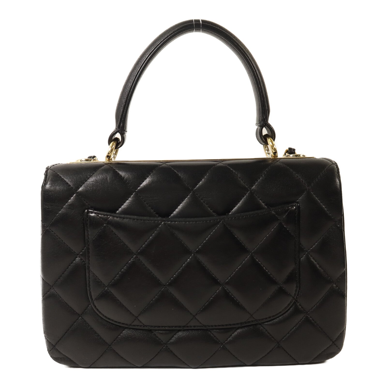 CHANEL 羊皮皮革Trendy CC Top Handle Bag金扣鏈帶手挽肩背兩用袋