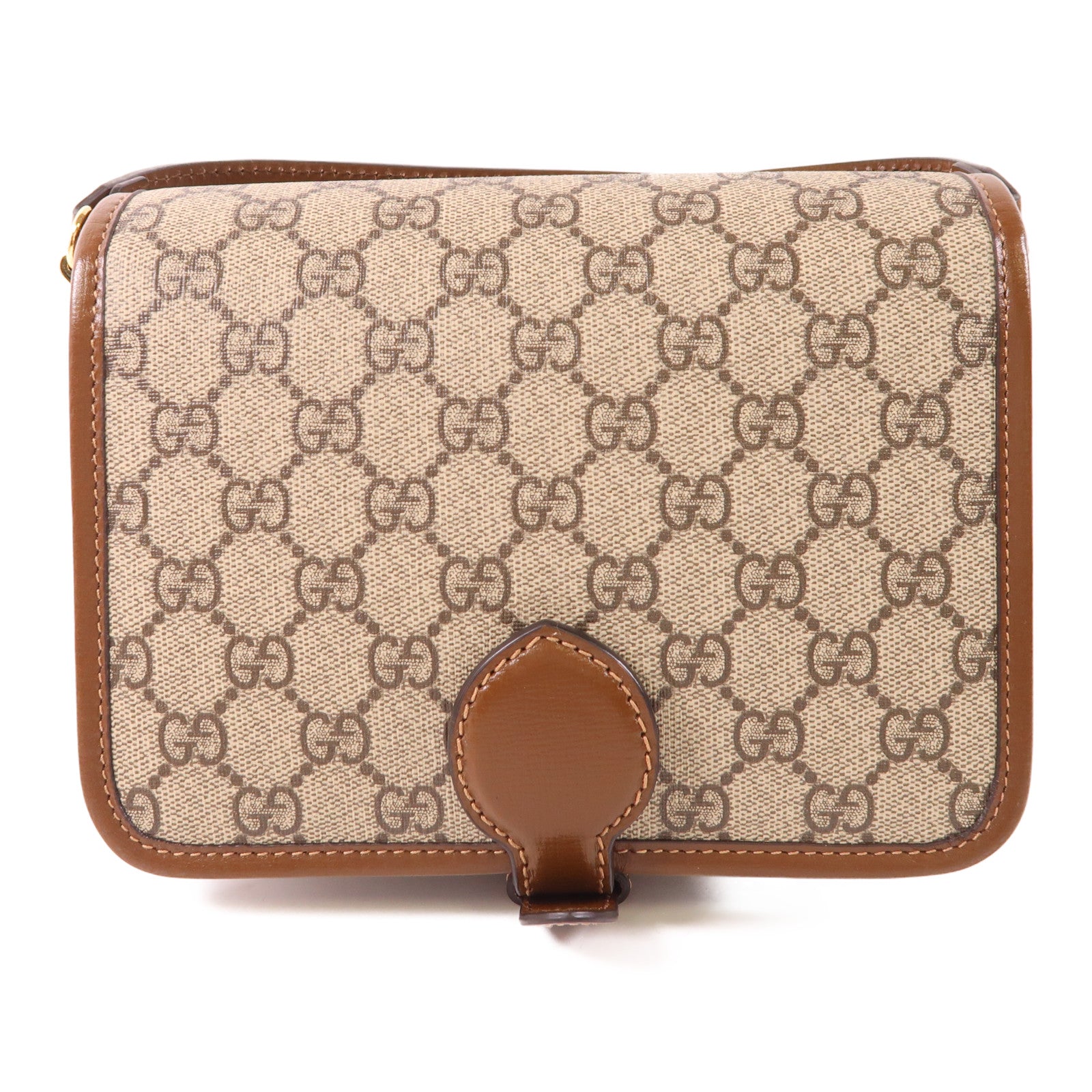 GUCCI 【激減優惠】塗層帆布Shoulder Bag金扣肩背袋