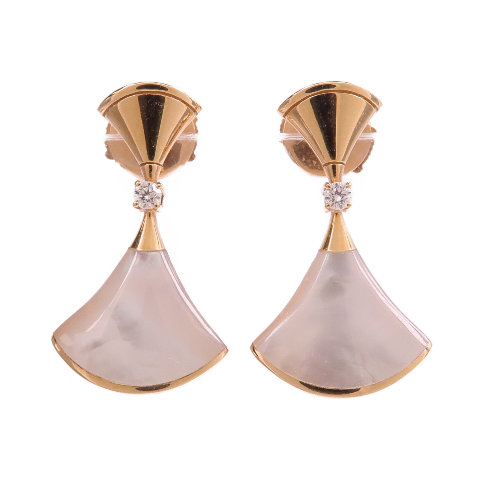 BVLGARI 18K玫瑰金Divas' Dream Earrings珍珠母貝/鑽石耳環