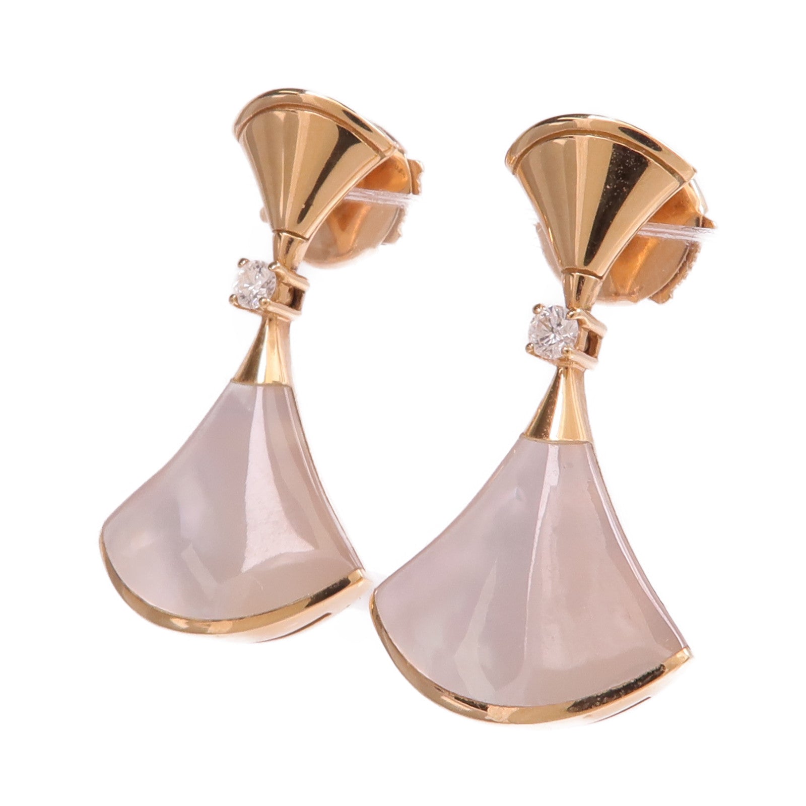 BVLGARI 18K玫瑰金Divas' Dream Earrings珍珠母貝/鑽石耳環