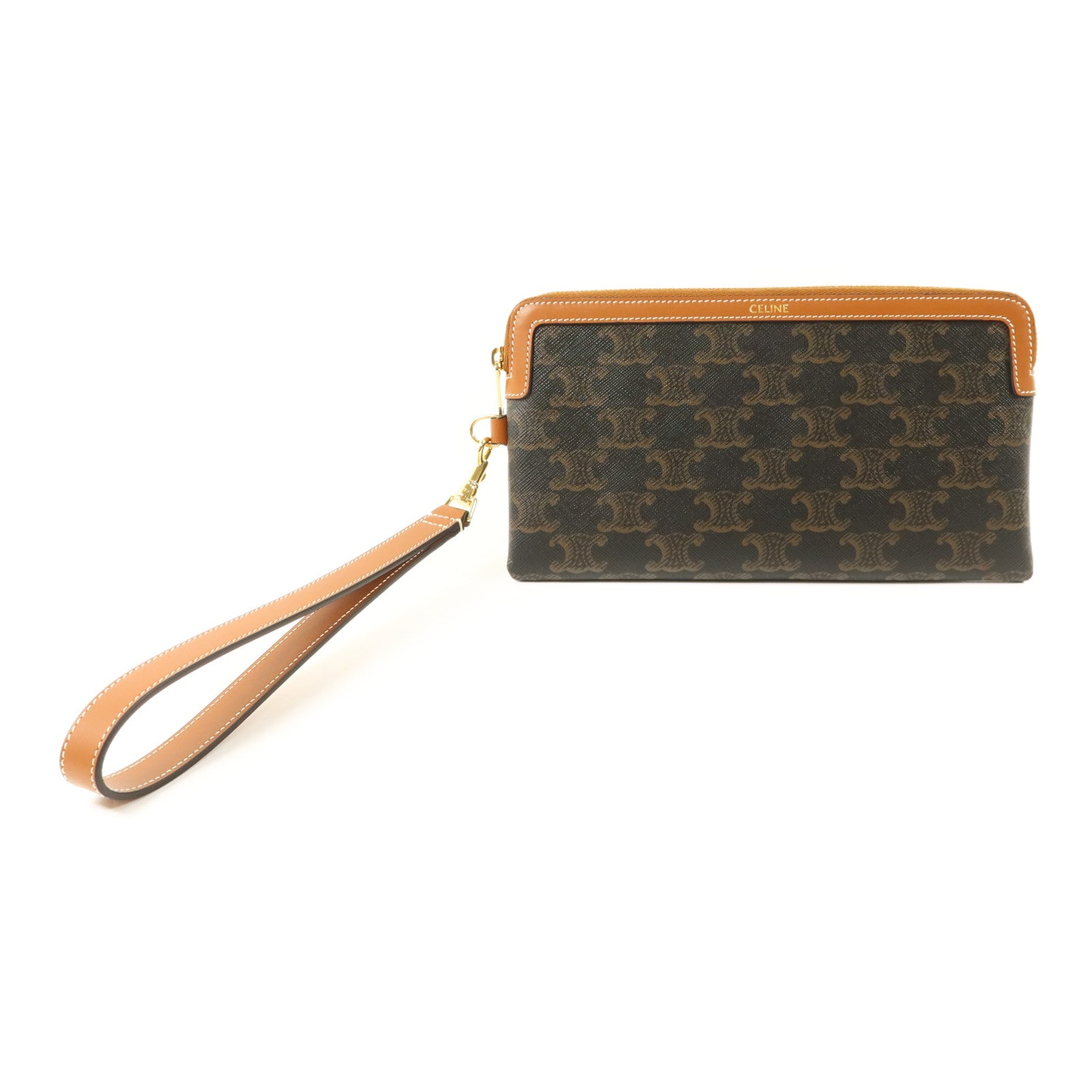 CELINE 塗層帆布Pouch金扣小袋