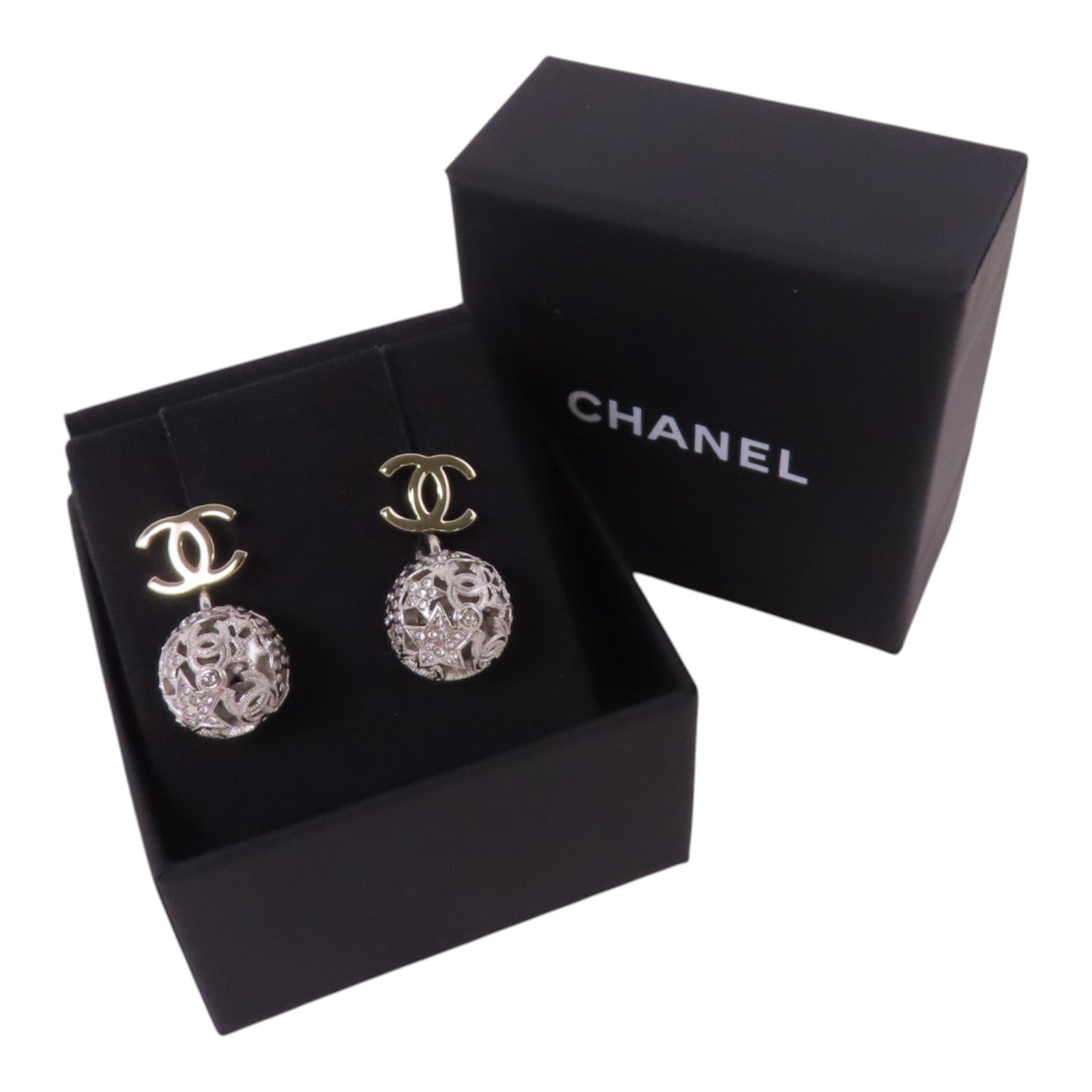 CHANEL 金屬/水鑽Earrings金扣耳環