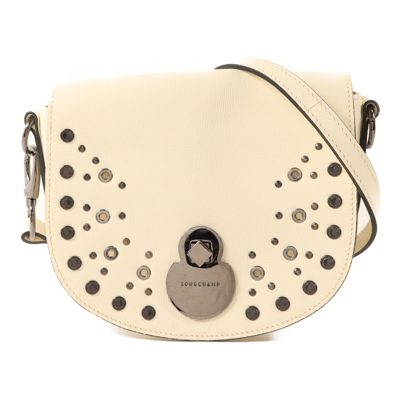 Longchamp 牛皮皮革Shoulder Bag銀扣肩背袋