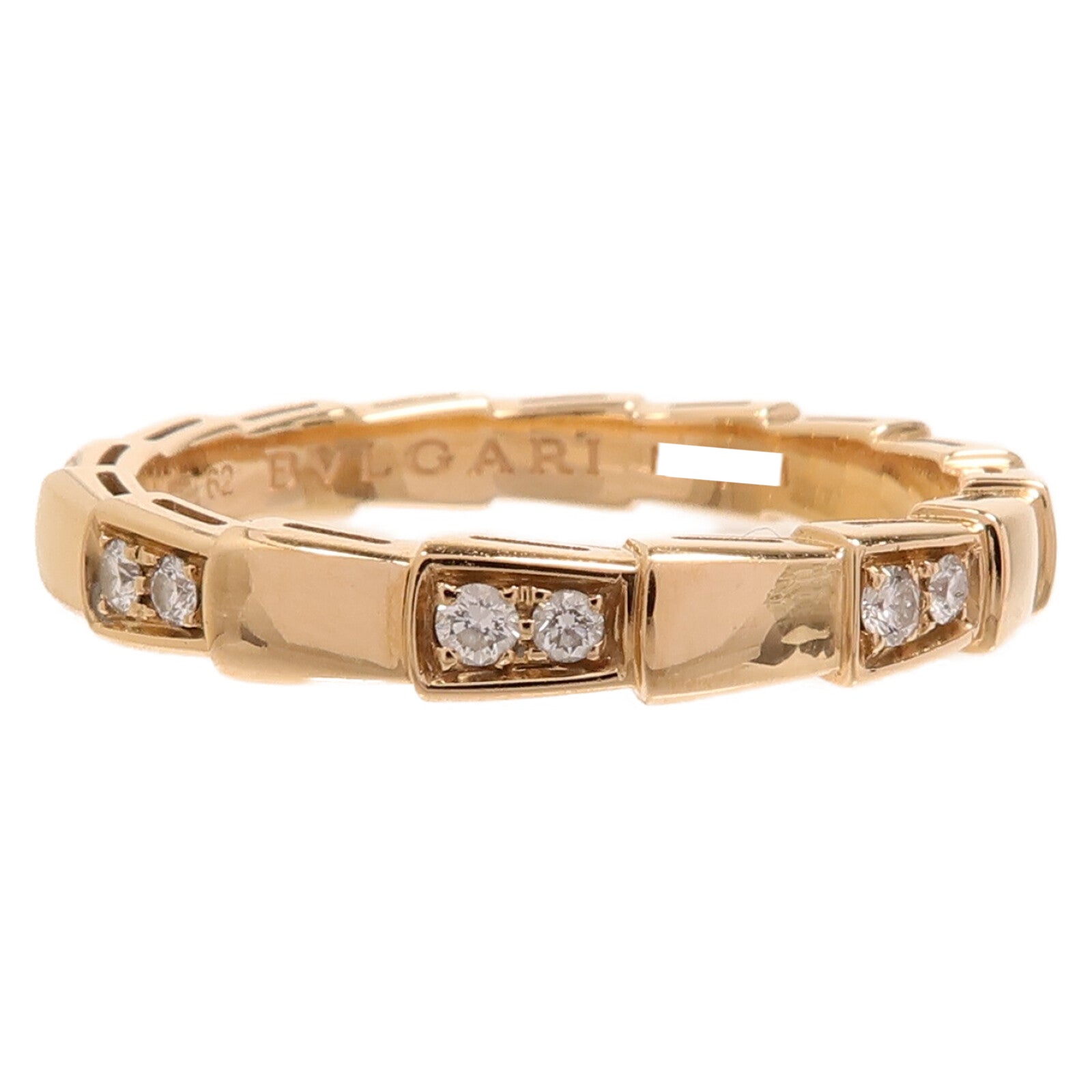 BVLGARI 【激減優惠】18K玫瑰金Diamond Serpenti Viper Ring鑽石戒指Bvlgari#62/US#10