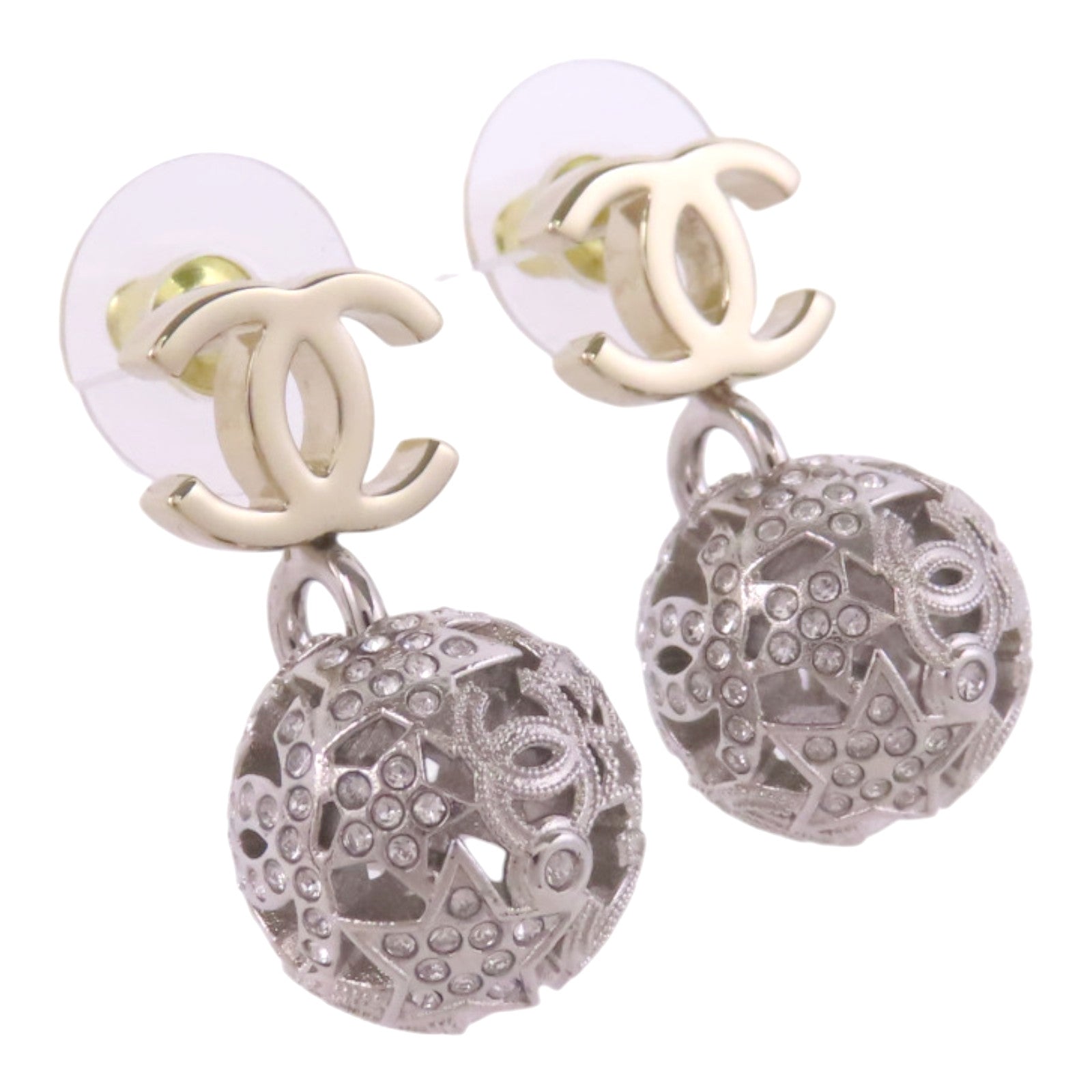 CHANEL 金屬/水鑽Earrings金扣耳環