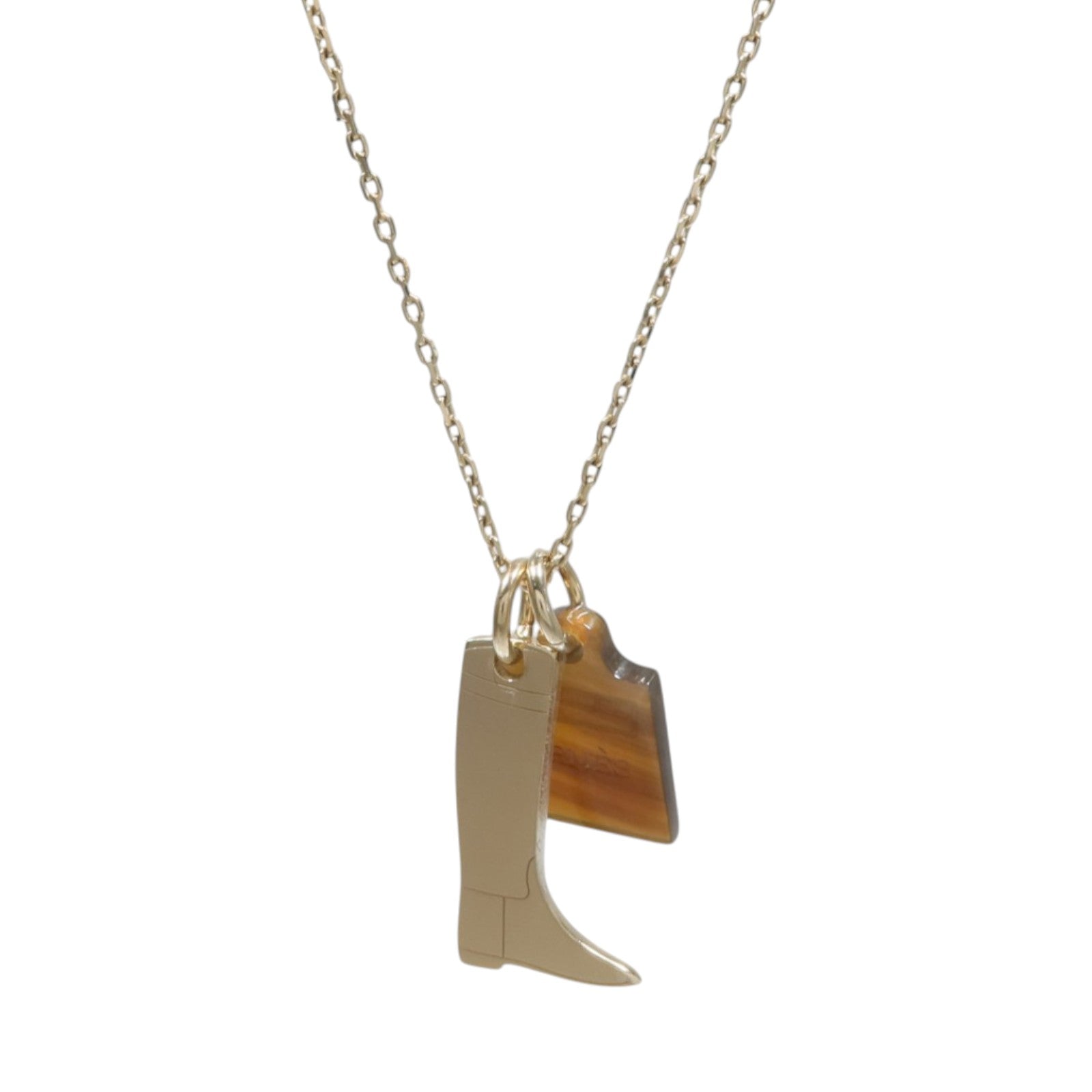 HERMES 水牛角/金屬Amulette Maroquinier Pendant項鍊