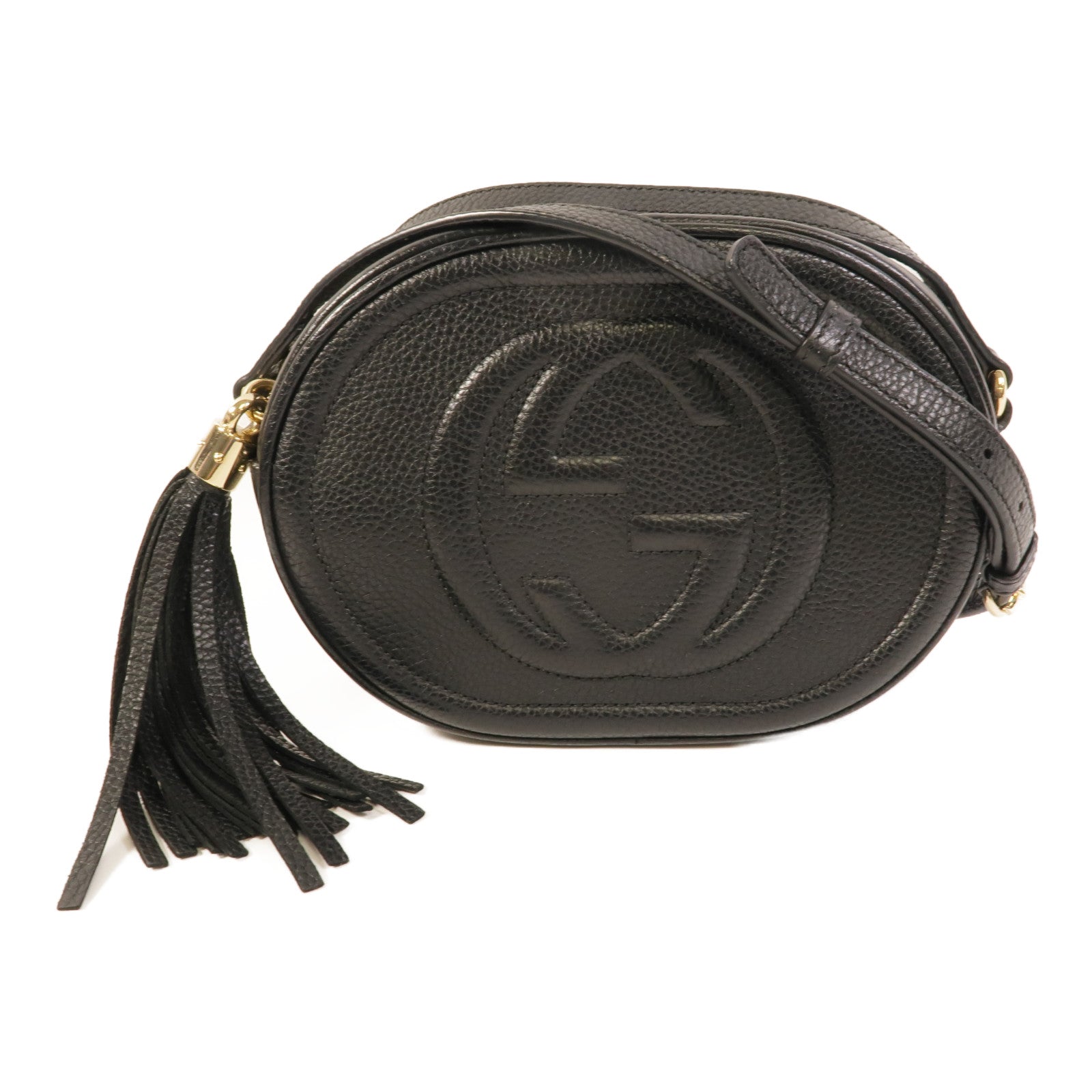 GUCCI 牛皮皮革Soho Oval Camera Bag肩背袋