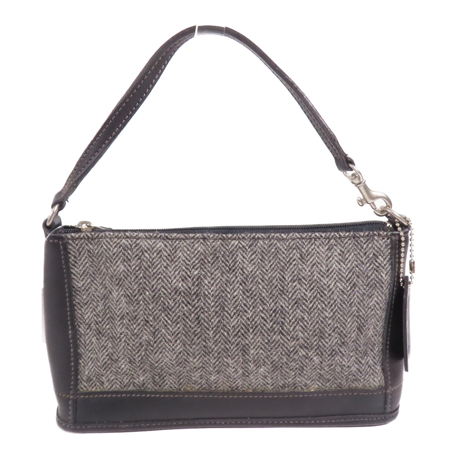 COACH 羊毛/牛皮皮革Hand Bag銀扣手挽袋