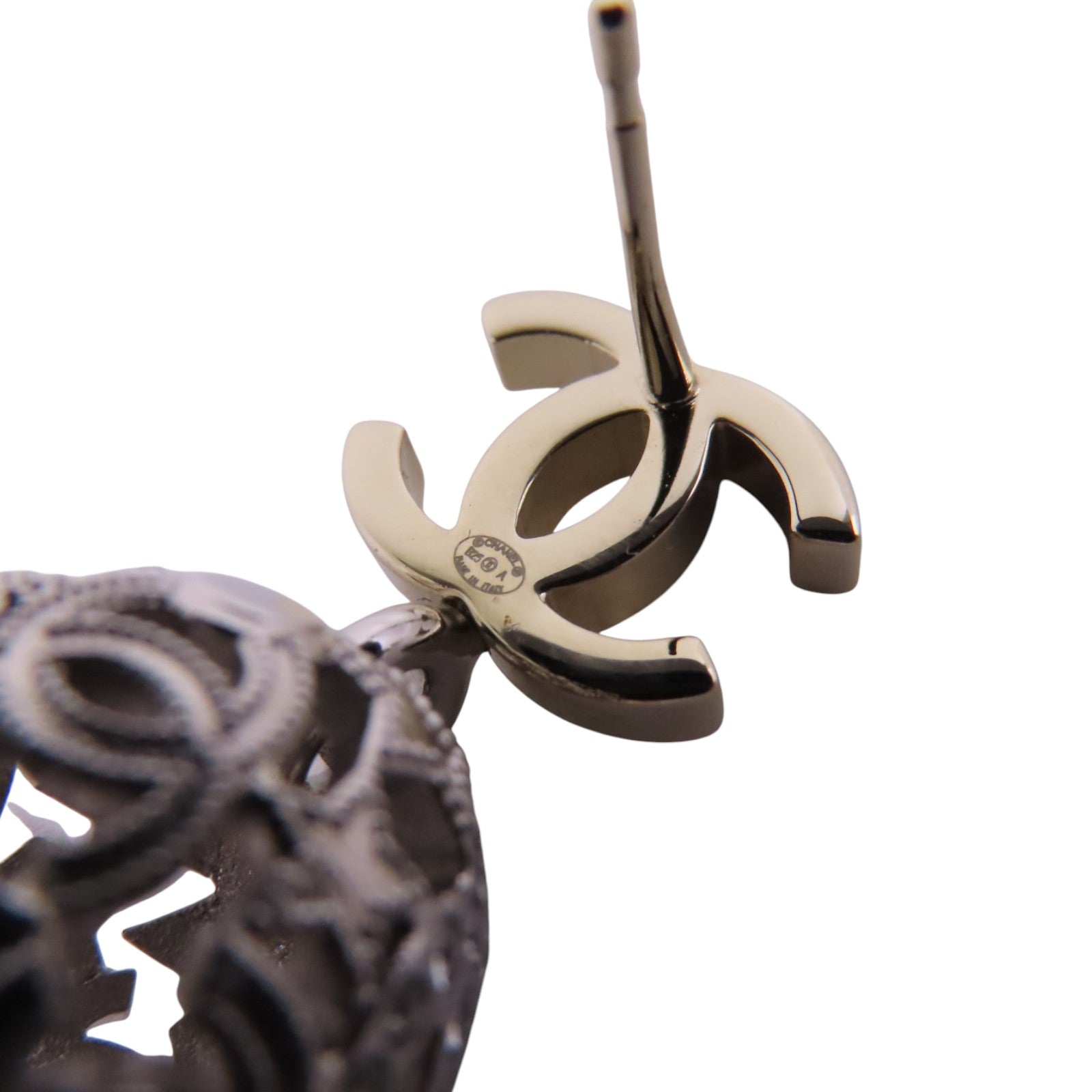 CHANEL 金屬/水鑽Earrings金扣耳環