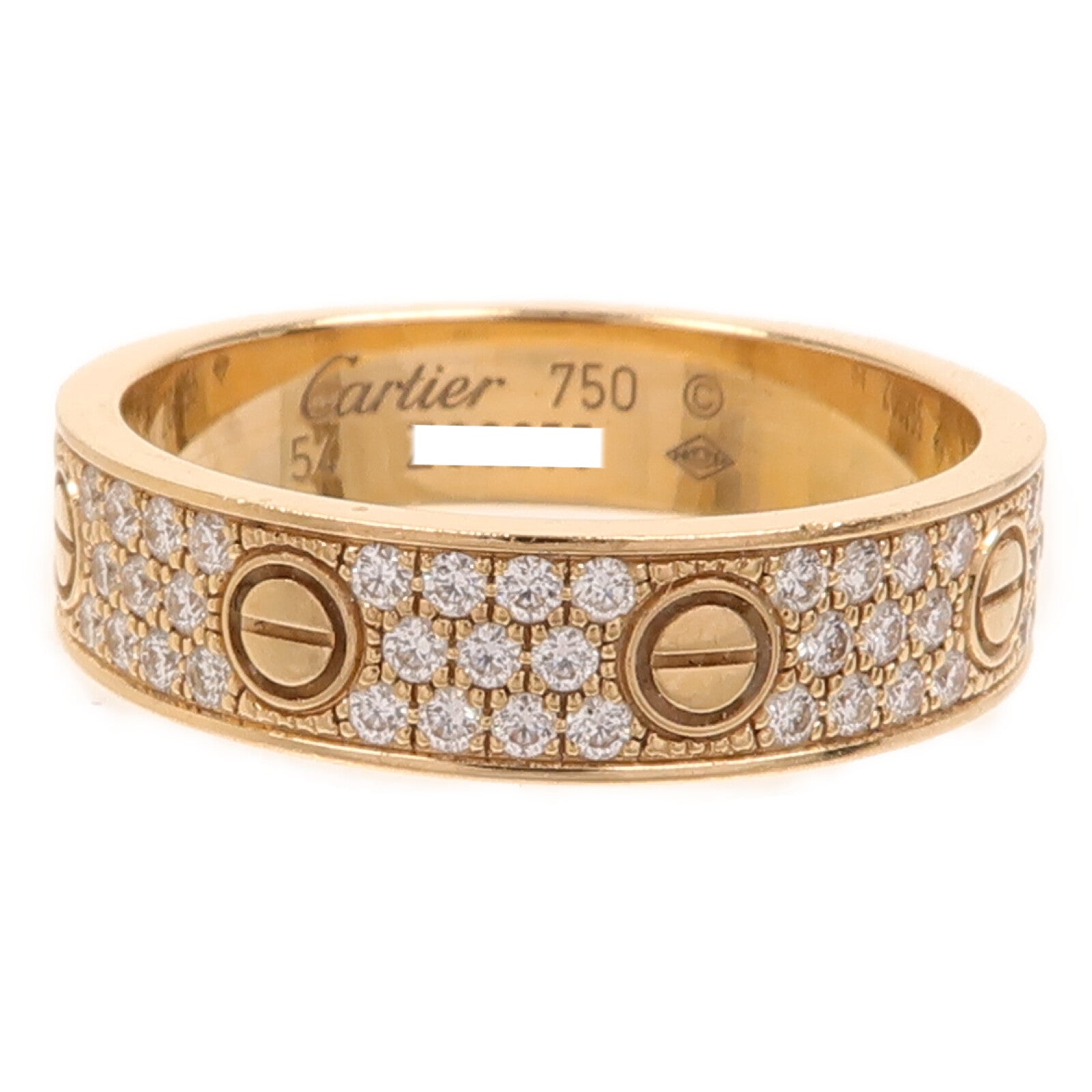 CARTIER 18K玫瑰金Love Ring Full Diamond鑽石戒指Cartier#54/US#6.75