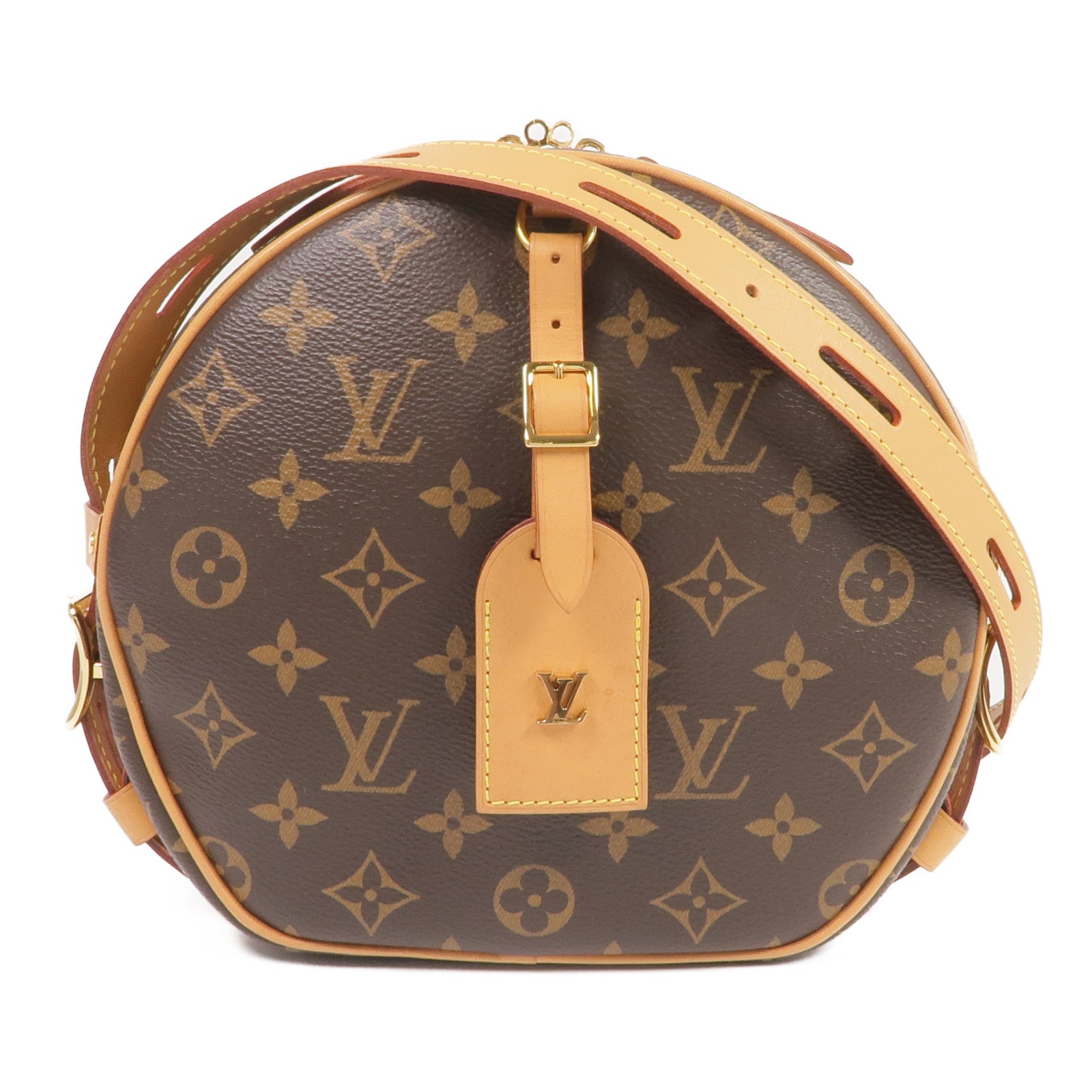 LOUIS VUITTON Monogram Boite Chapeau Souple金扣肩背袋棕色