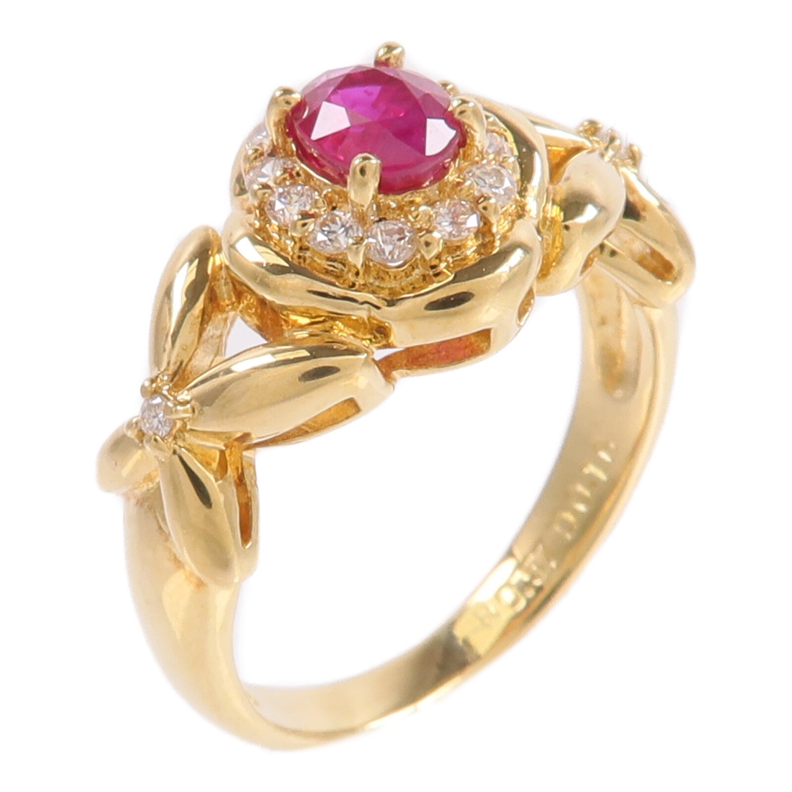 JEWELRY 18K黃金Ruby Diamond Ring紅寶石/鑽石戒指