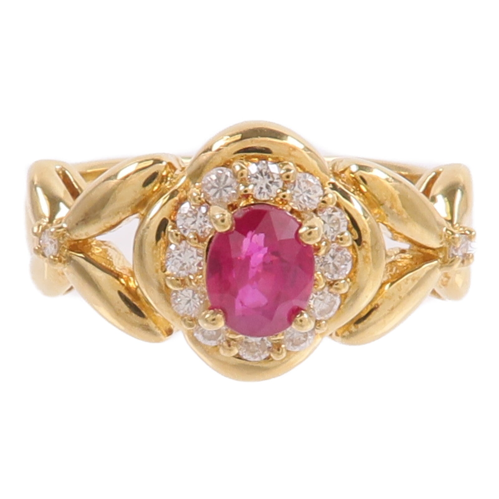 JEWELRY 18K黃金Ruby Diamond Ring紅寶石/鑽石戒指