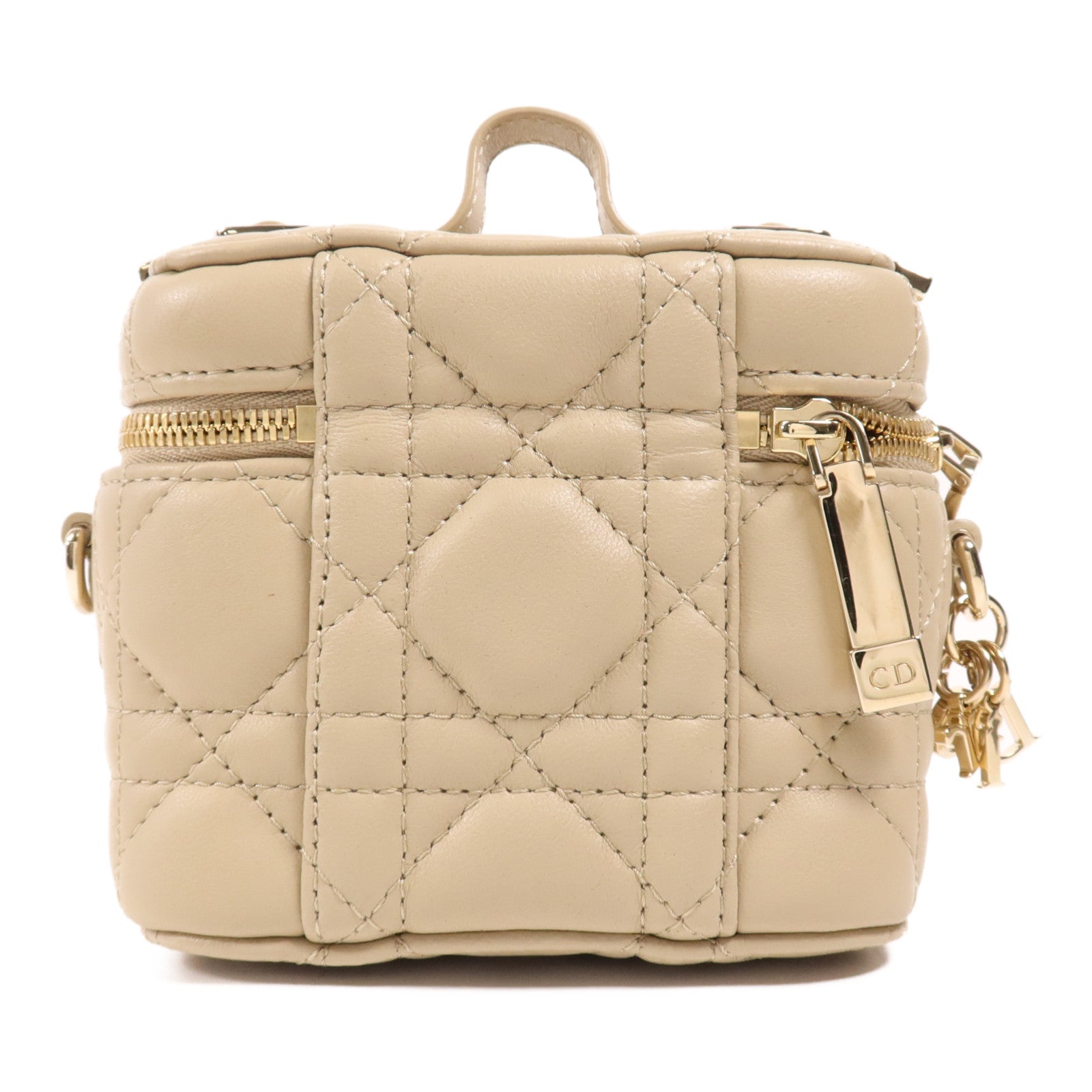 Dior 牛皮皮革Micro Vanity Case金扣手挽肩背兩用袋