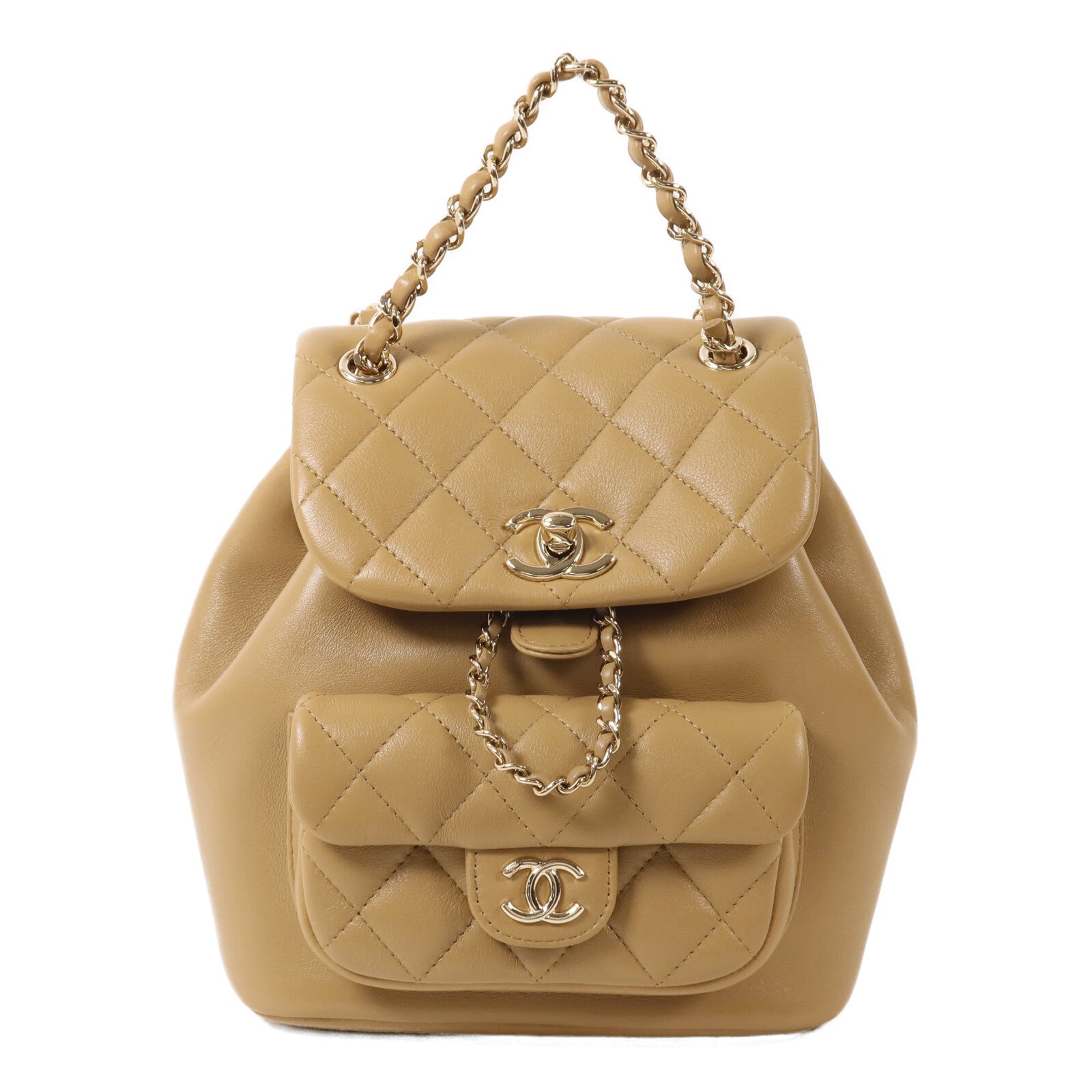 CHANEL 羊皮皮革Backpack鏈帶背包