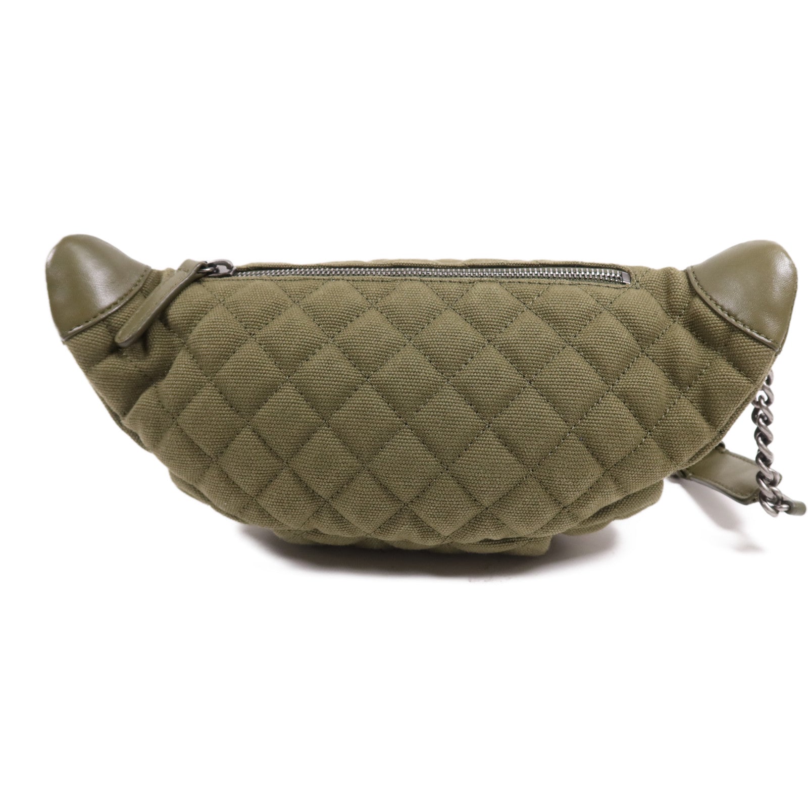 CHANEL 帆布Waist銀扣腰包