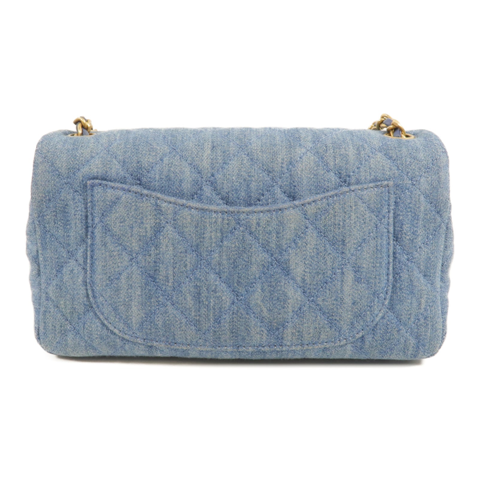 CHANEL Denim Mini Classic 20 Gold Ball肩背袋