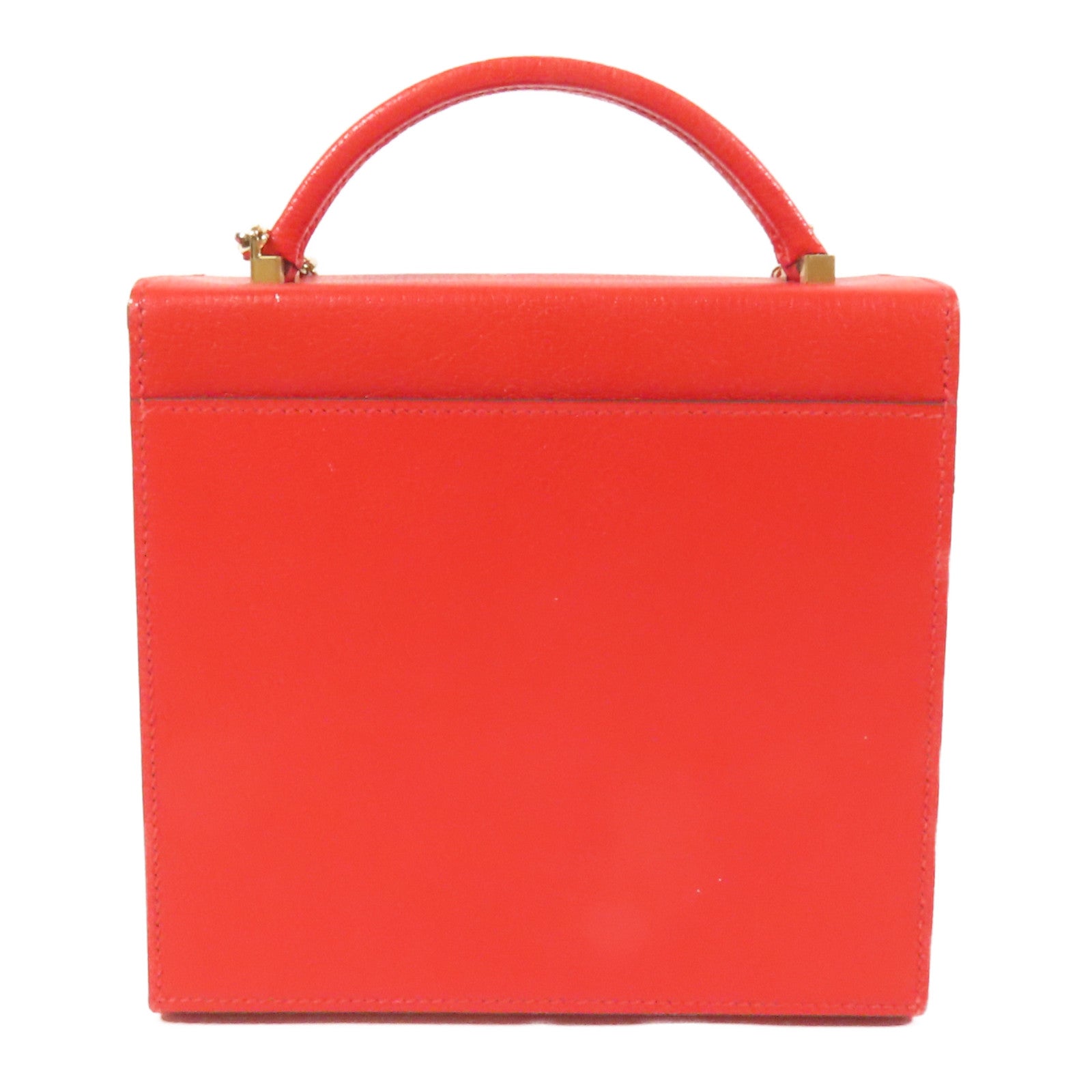 HERMES Chevre皮革Cinhetic Box金扣手挽肩背兩用袋Rouge de Coeur