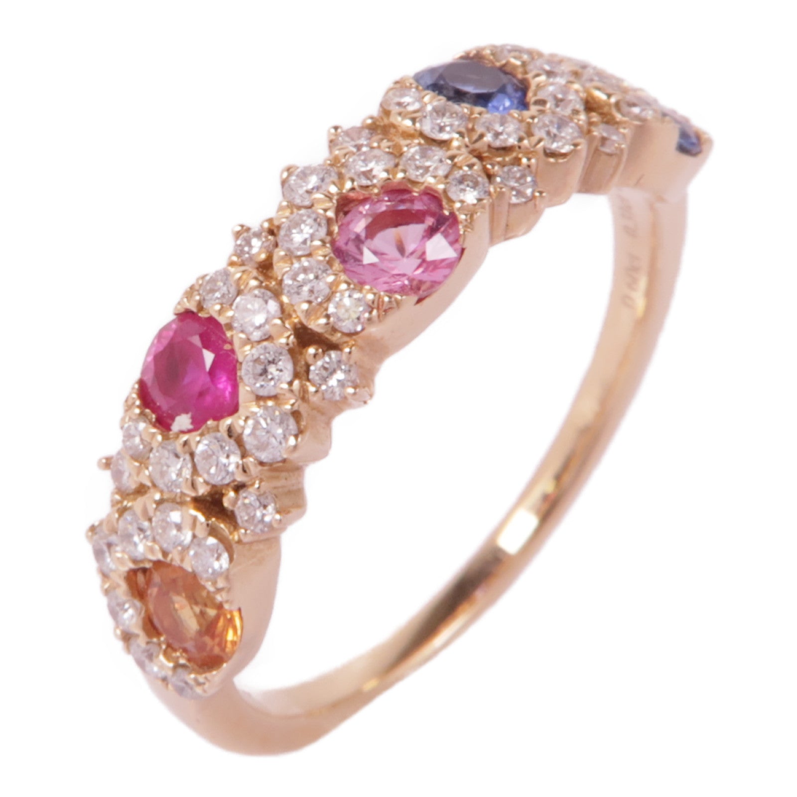 JEWELRY 【激減優惠】18K玫瑰金Sapphire/Ruby/Diamond Ring藍寶石/紅寶石/鑽石戒指US#6.75
