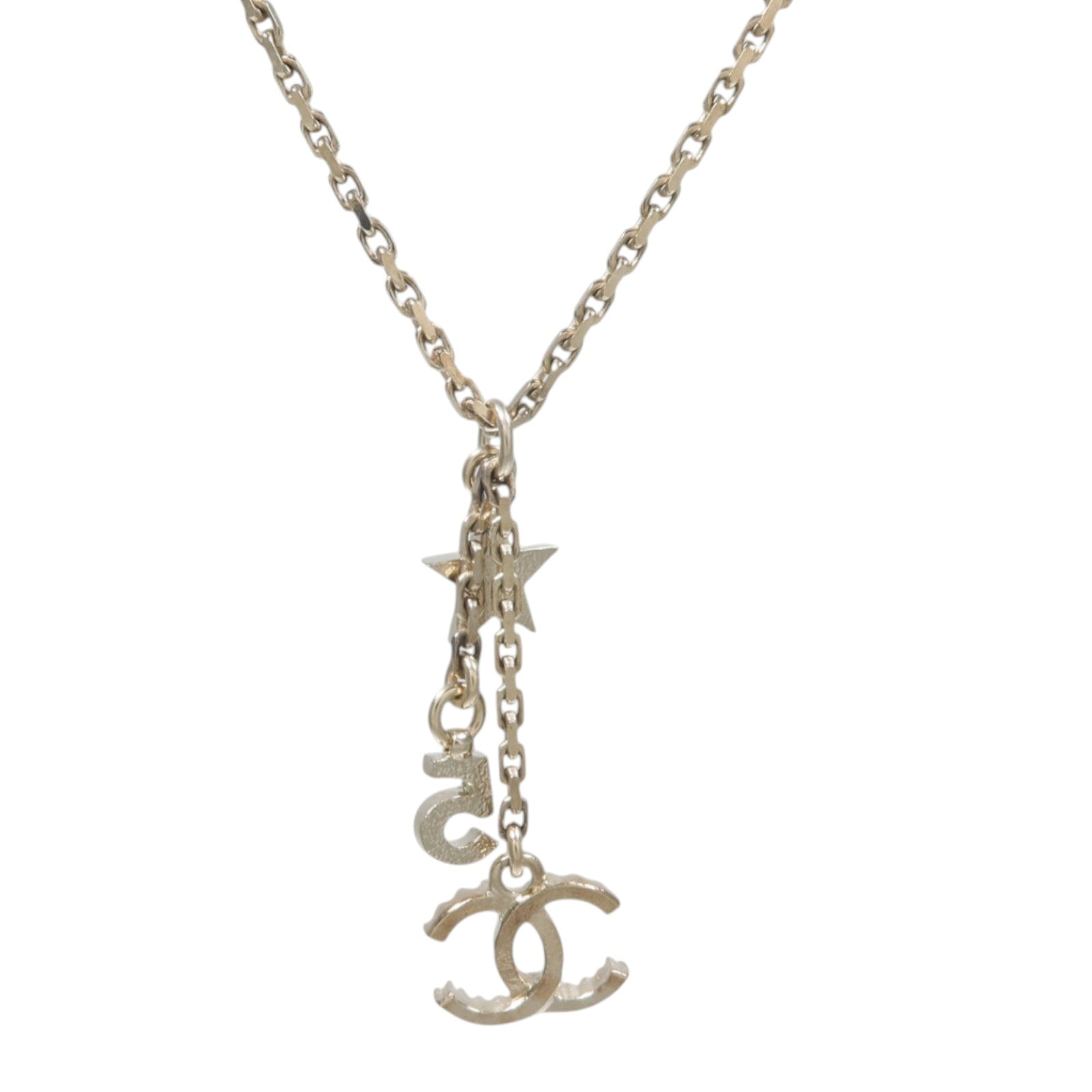 CHANEL 金屬No.5 Star Pendant Nacklace項鍊