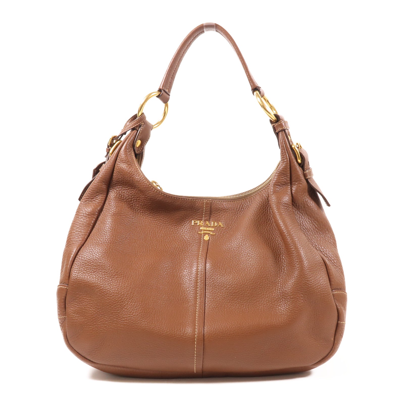 PRADA 牛皮皮革Shoulder Bag金扣肩背袋