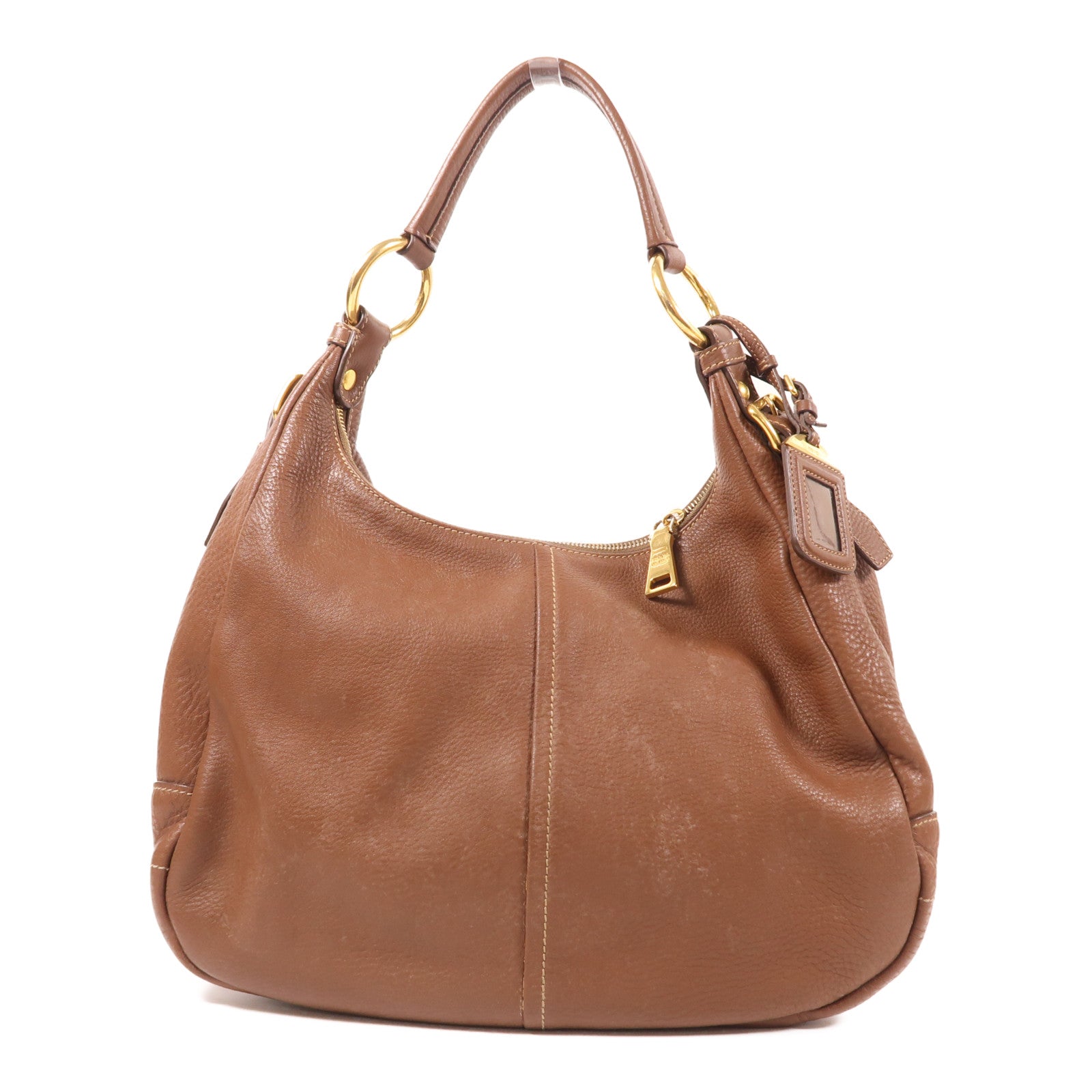 PRADA 牛皮皮革Shoulder Bag金扣肩背袋