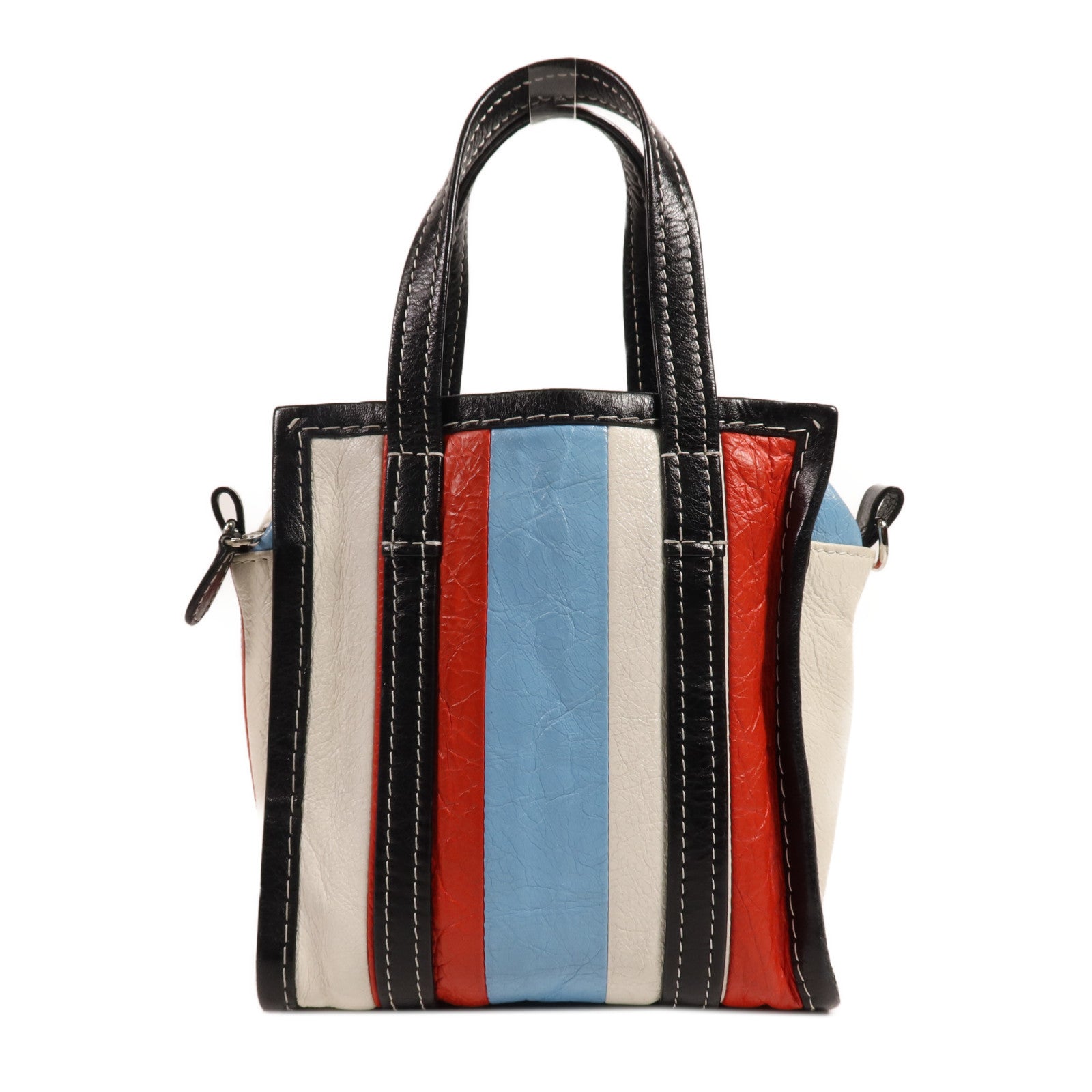 BALENCIAGA 牛皮皮革Bazaar Shopper XXS銀扣手挽肩背兩用袋