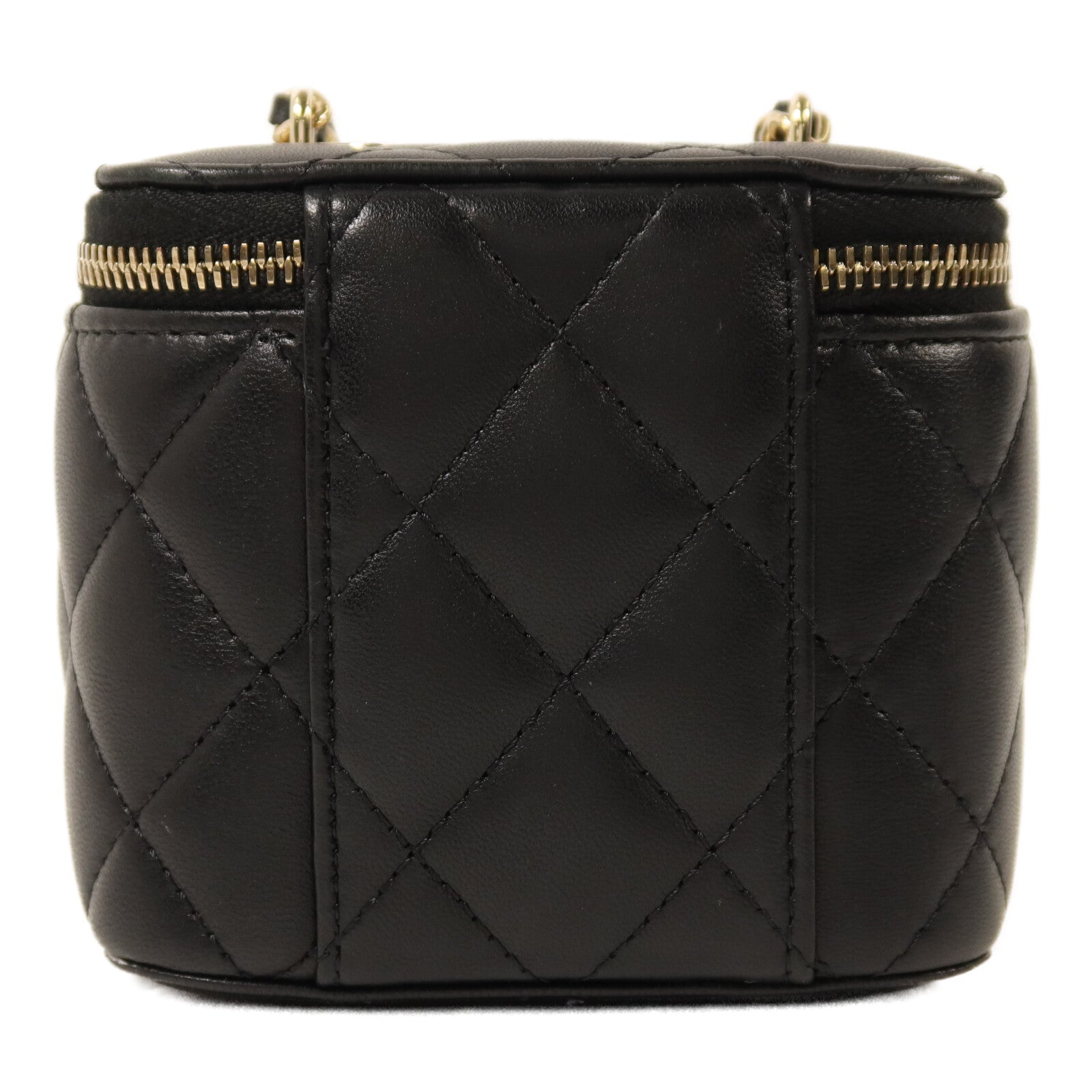 CHANEL 羊皮皮革Mini Pearl Vanity Case金扣鏈帶肩背袋