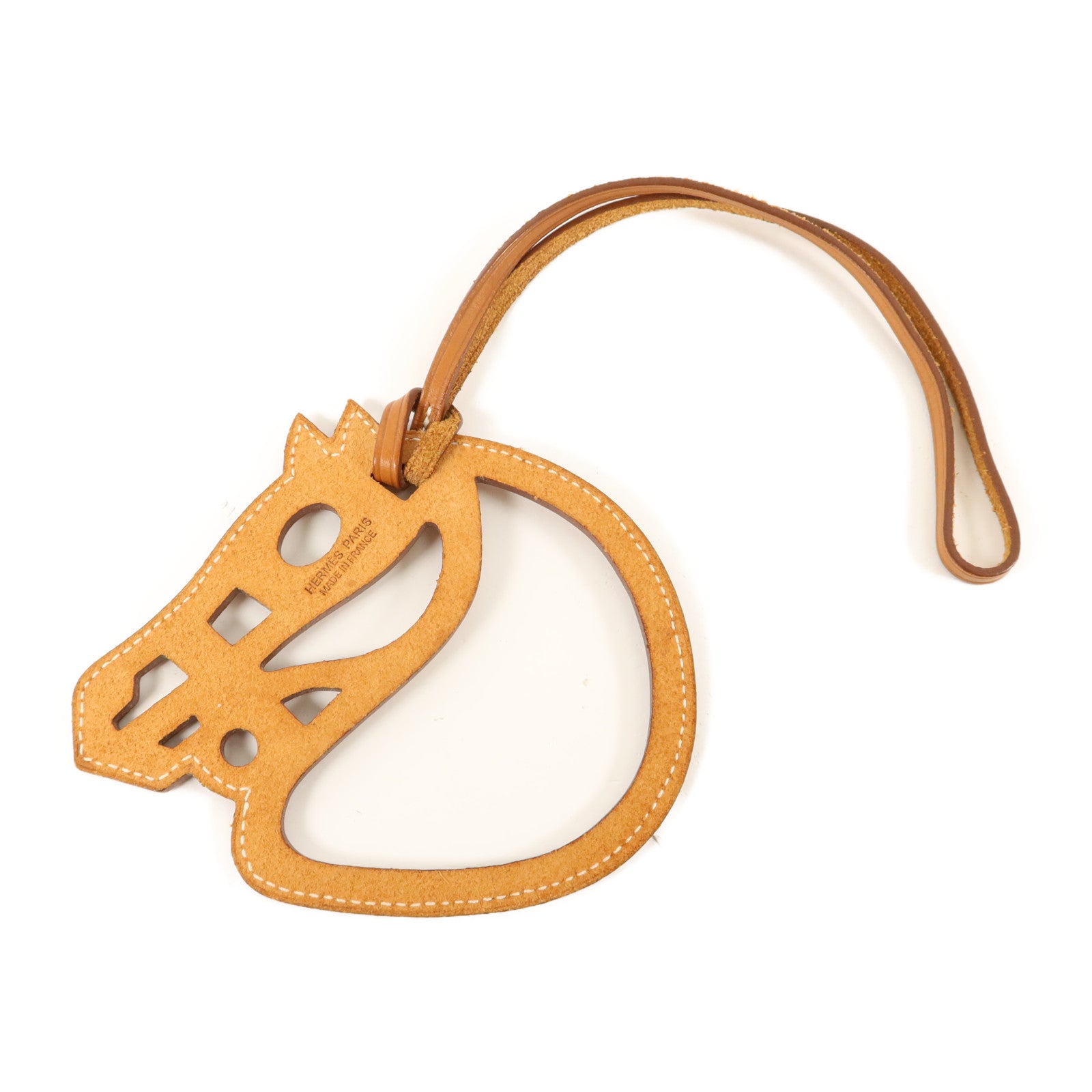 HERMES Swift皮革Paddock Cheval Charm掛飾Gold