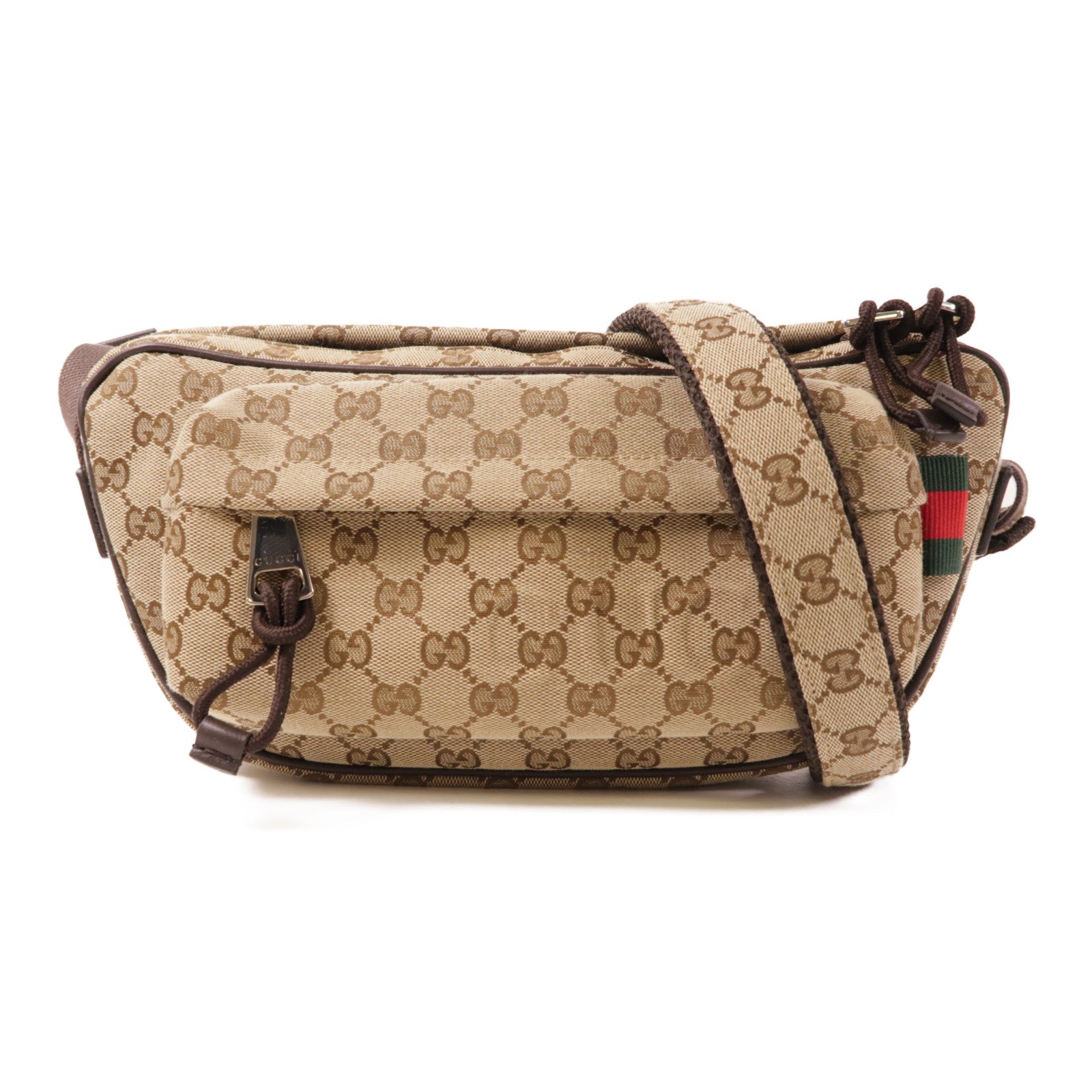 GUCCI GG SHW Shoulder Bag Canvas Brown 802096 FADUK