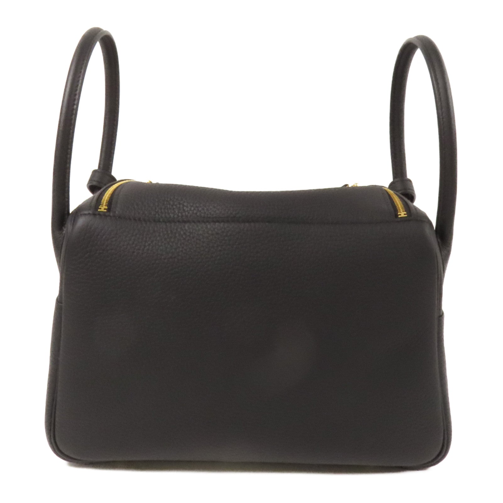 HERMES Clemence皮革Lindy 26金扣手挽肩背兩用袋Noir