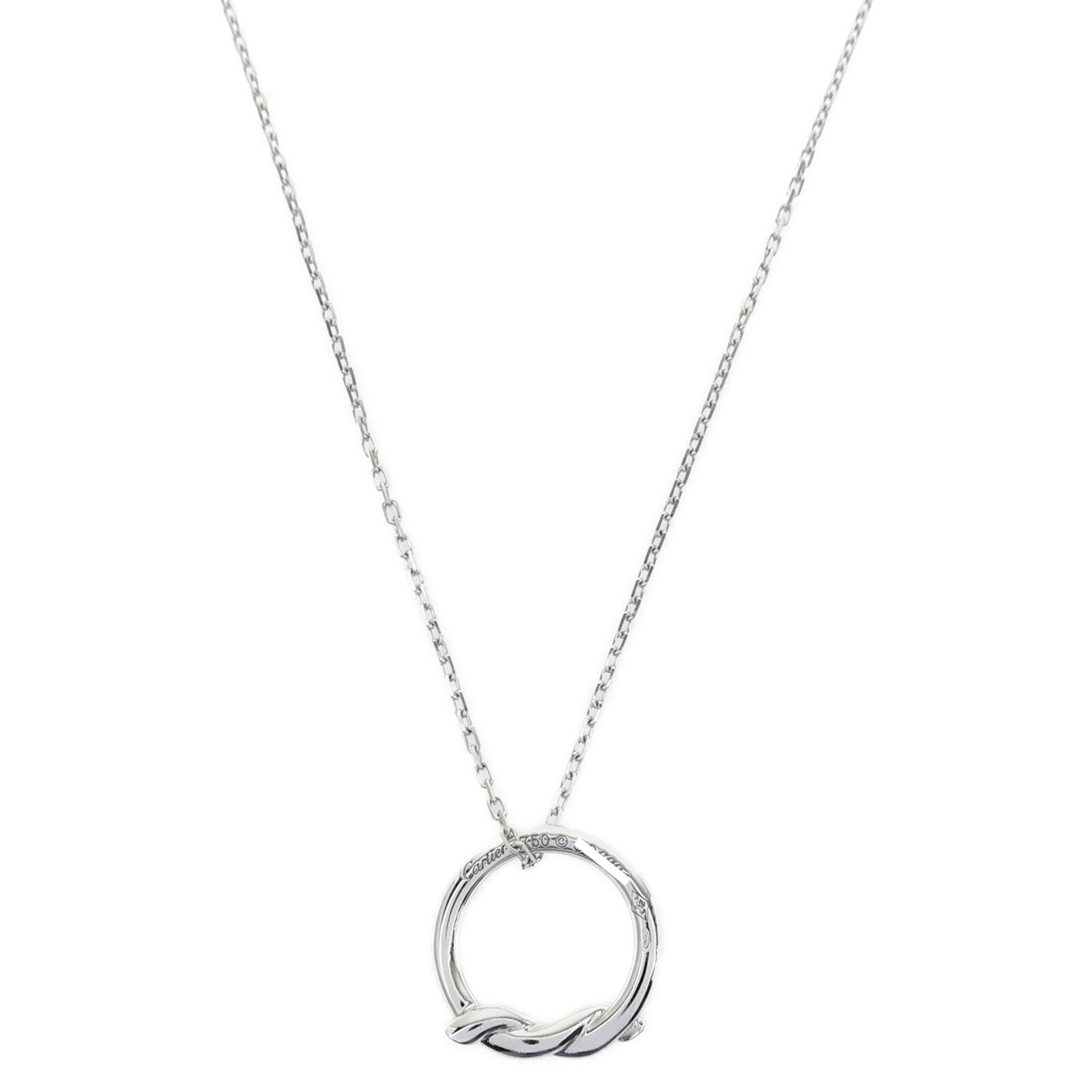 CARTIER 18K白金Diamond Entrelaces Necklace鑽石項鍊