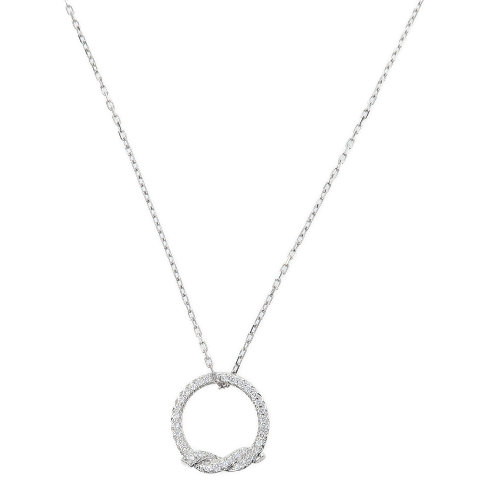 CARTIER 18K白金Diamond Entrelaces Necklace鑽石項鍊