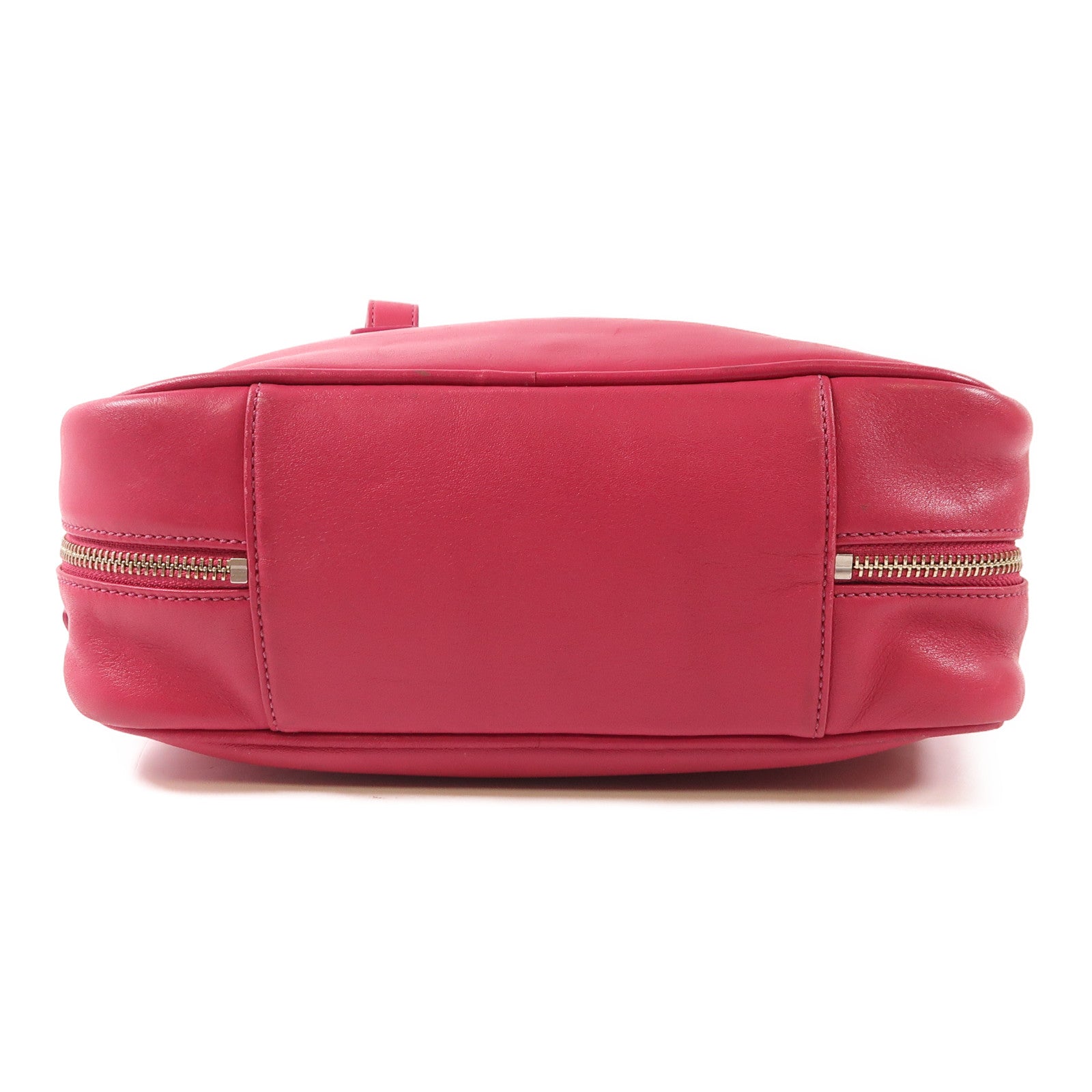 COACH 牛皮皮革Handbag銀扣手挽袋