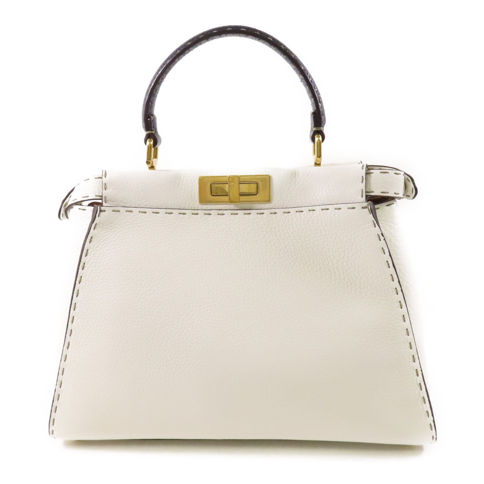 FENDI 【激減優惠】牛皮皮革Peekaboo金扣手挽肩背兩用袋