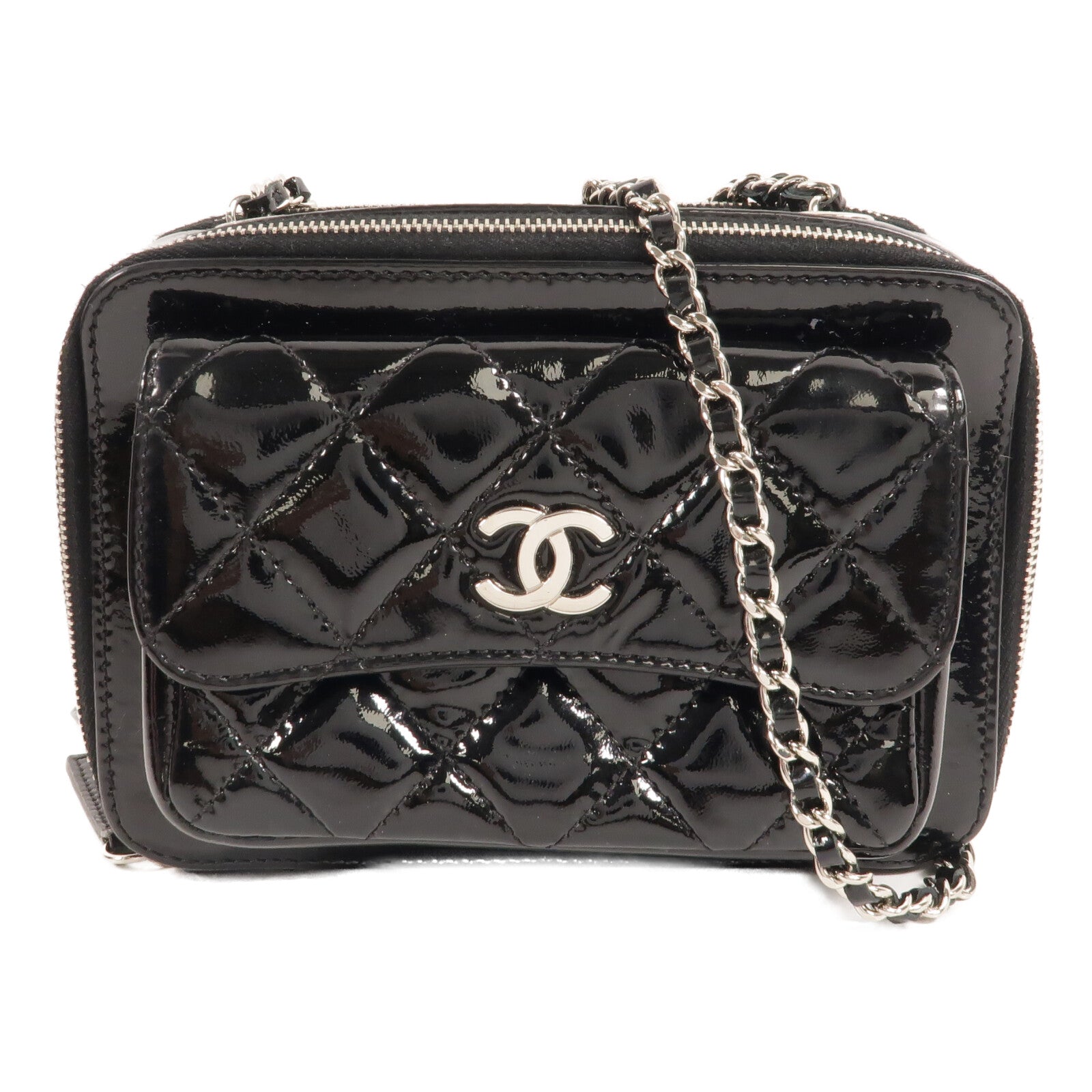 CHANEL 漆皮皮革Chain Shoulder鏈帶肩背袋