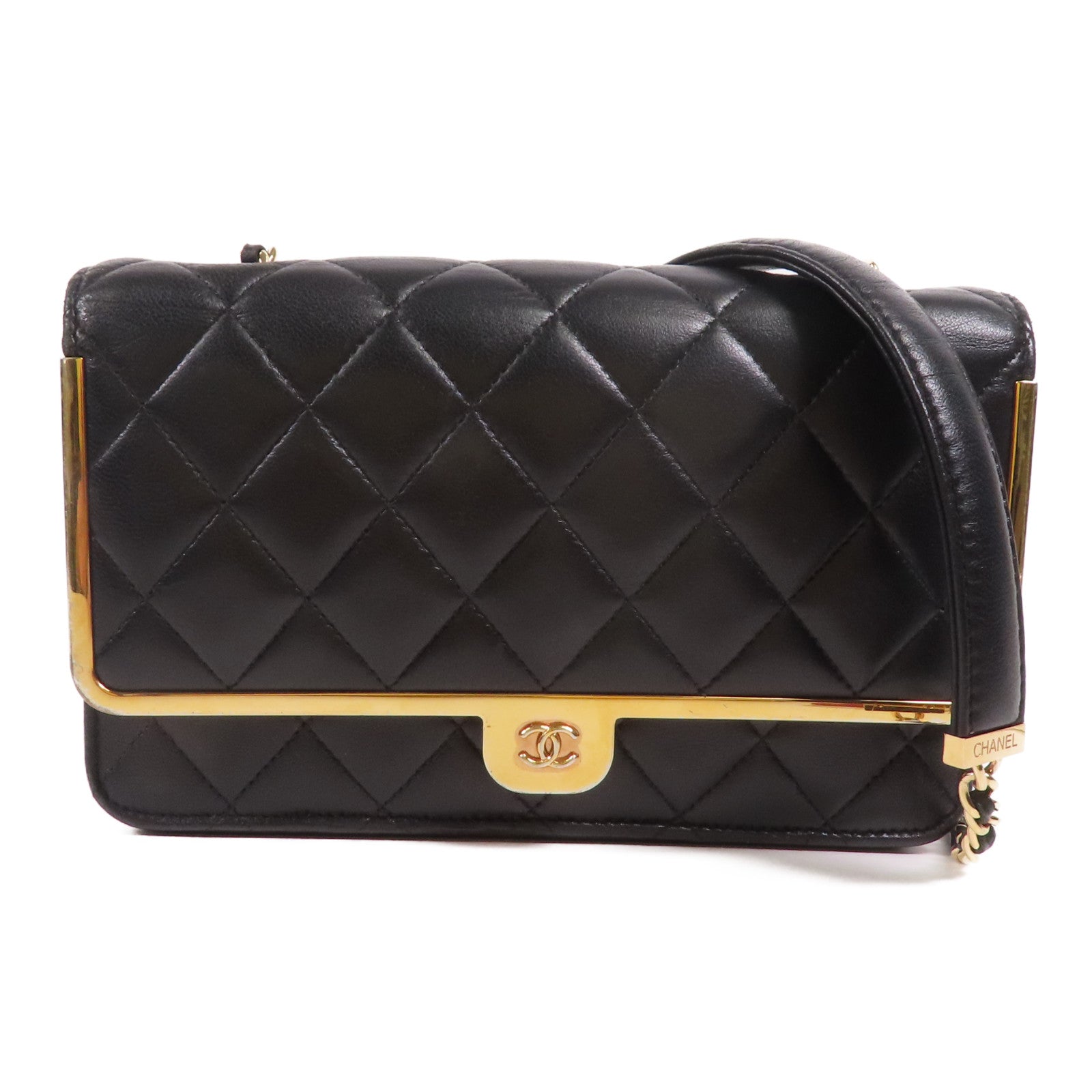 CHANEL 羊皮皮革Wallet On Chain金扣肩背袋