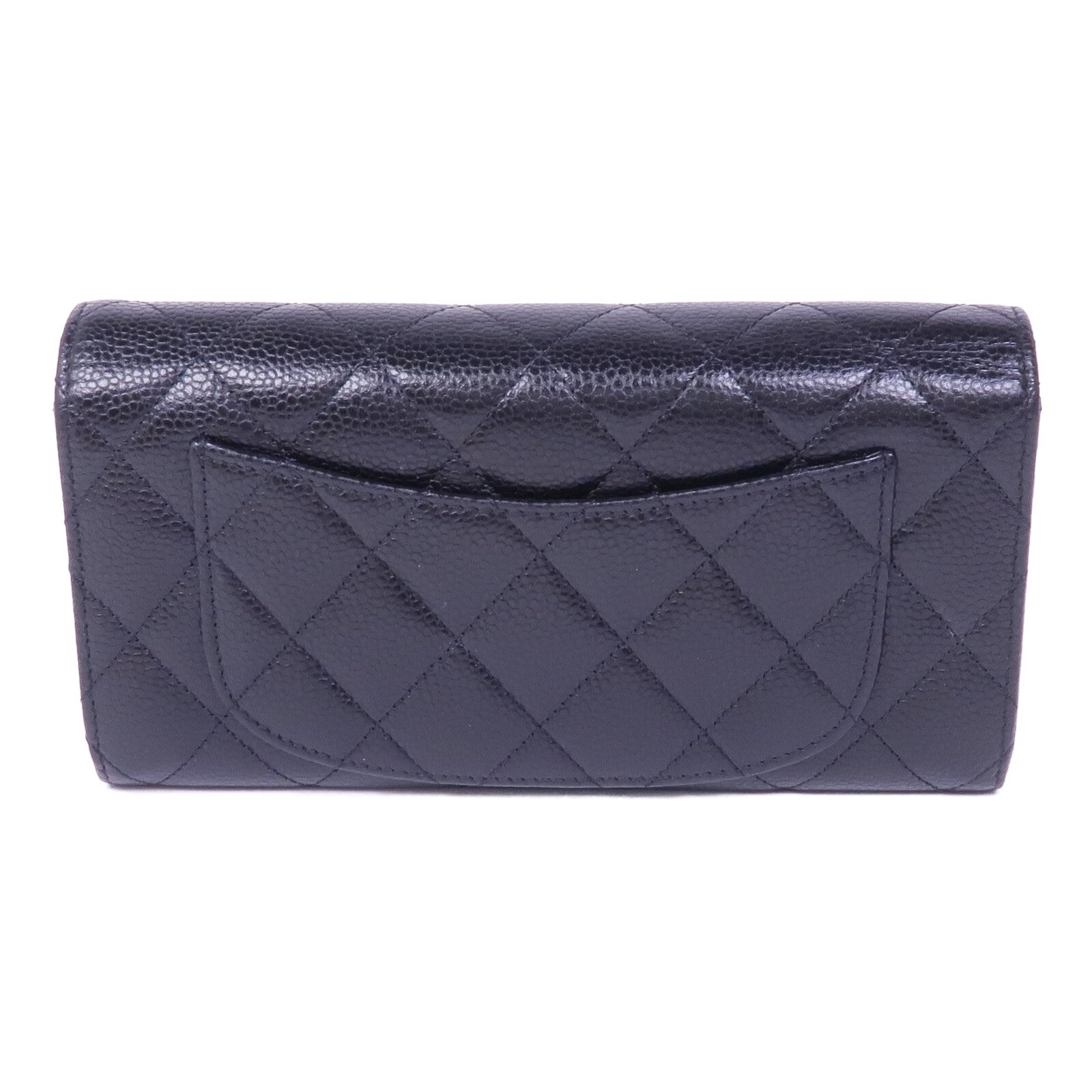 CHANEL 牛皮皮革Long Wallet金扣長錢包