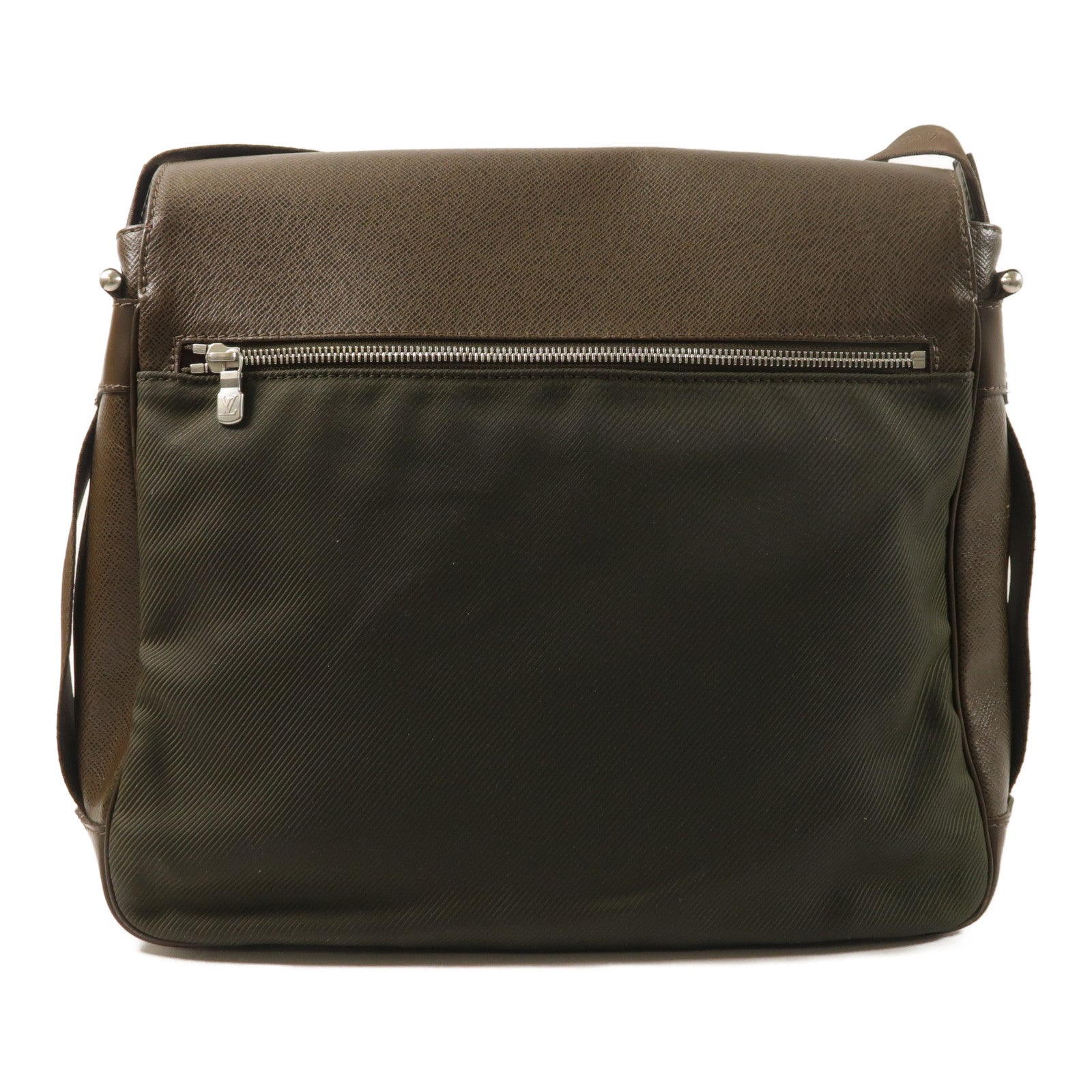 LOUIS VUITTON Taiga Viktor Messenger Bag銀扣肩背袋