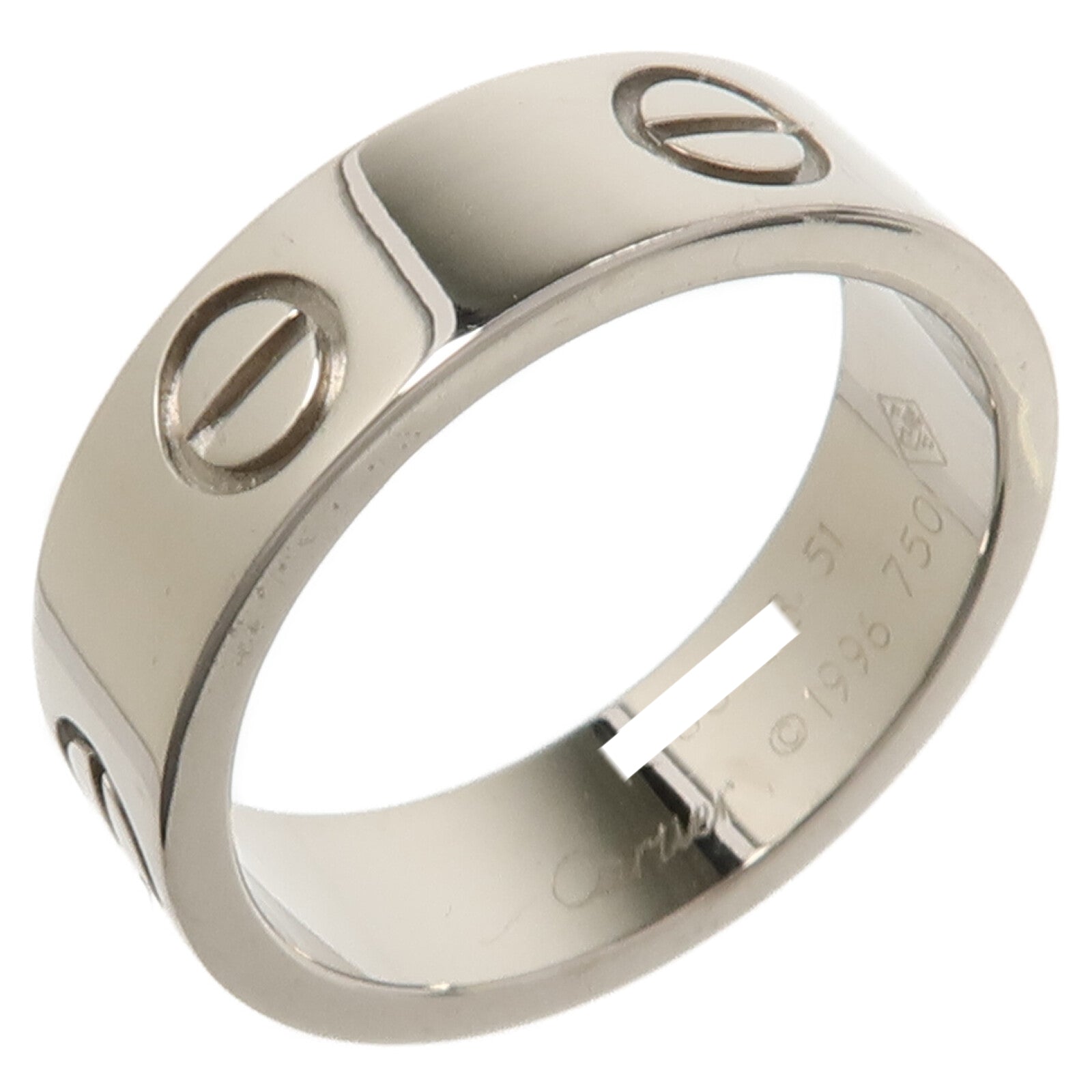 CARTIER 18K白金Love Ring戒指Cartier#51/US#5.5
